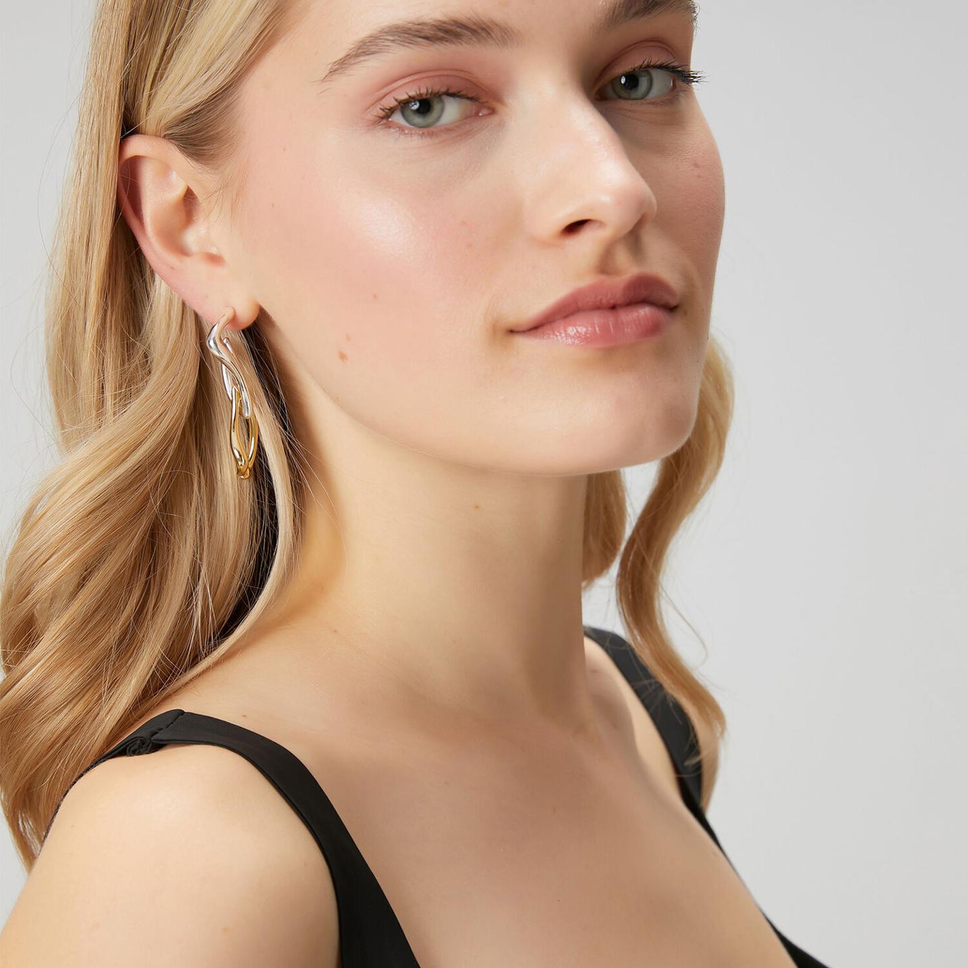 Beymen Club Kadın Gold Silver Kıvrımlı Küpe