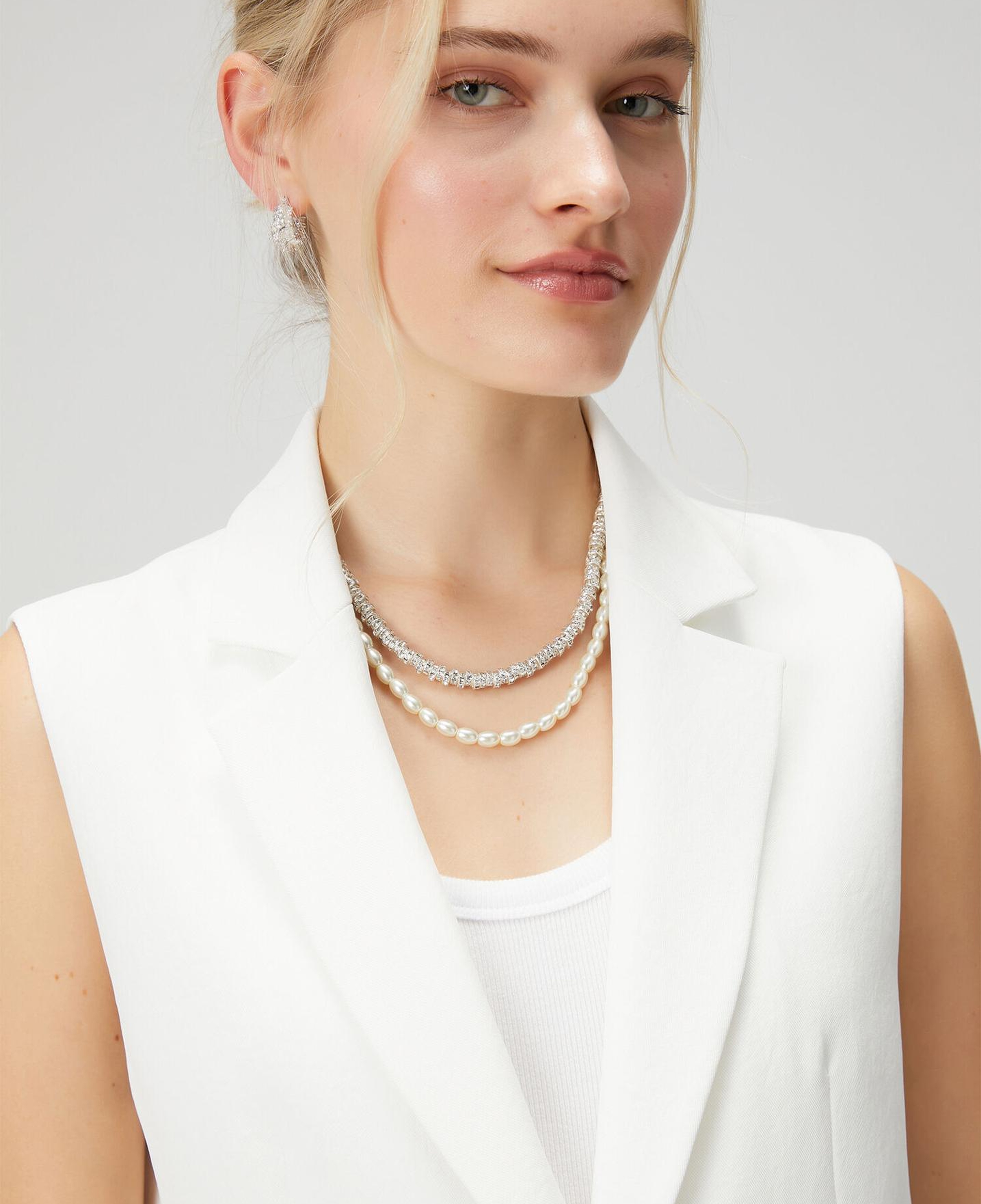 Beymen Club Kadın Silver 2li Taşlı İncili Kolye