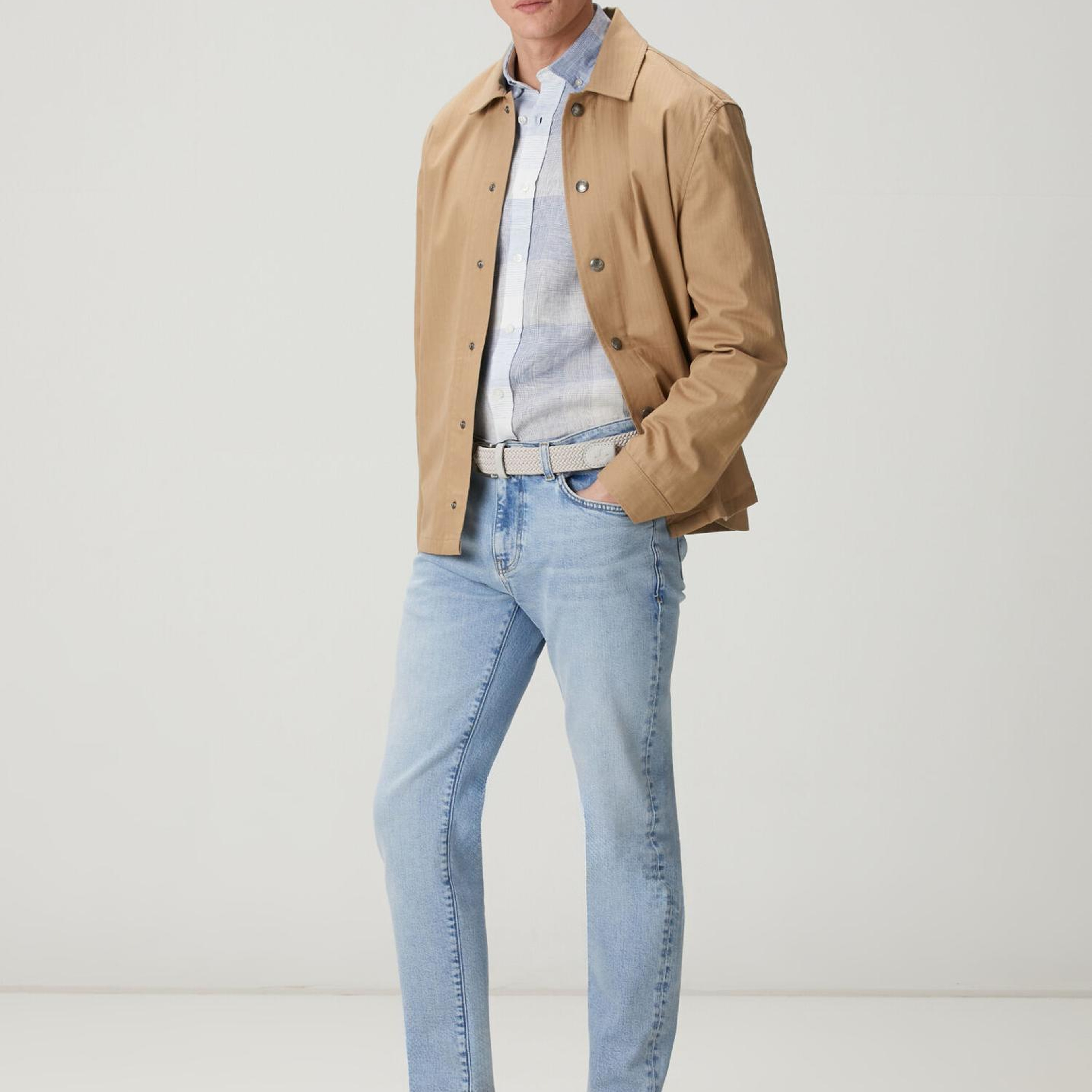 Beymen Club Erkek Comfort Fit Mavi Ekose Desenli Keten Gömlek