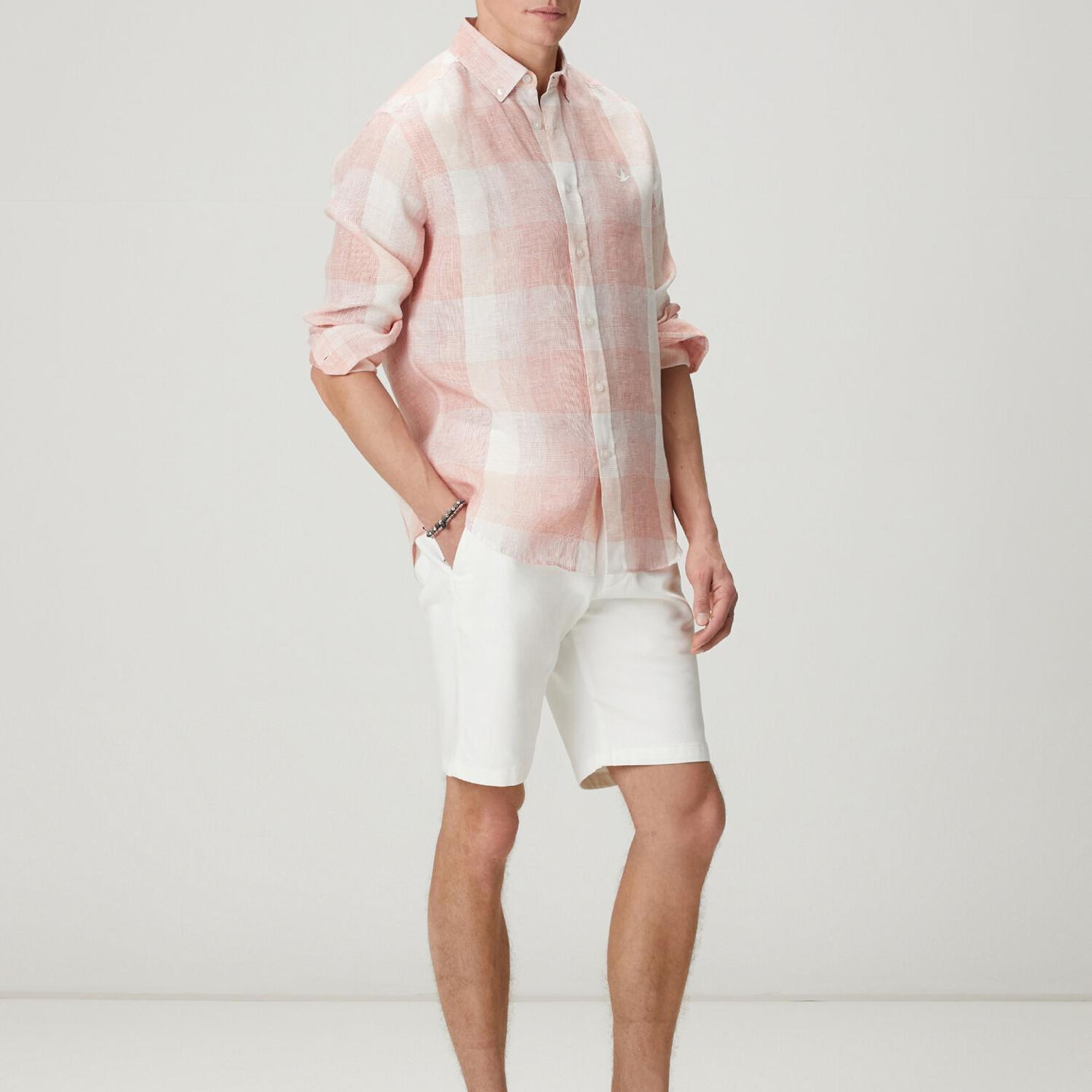 Beymen Club Erkek Comfort Fit Bordo Ekose Desenli Keten Gömlek