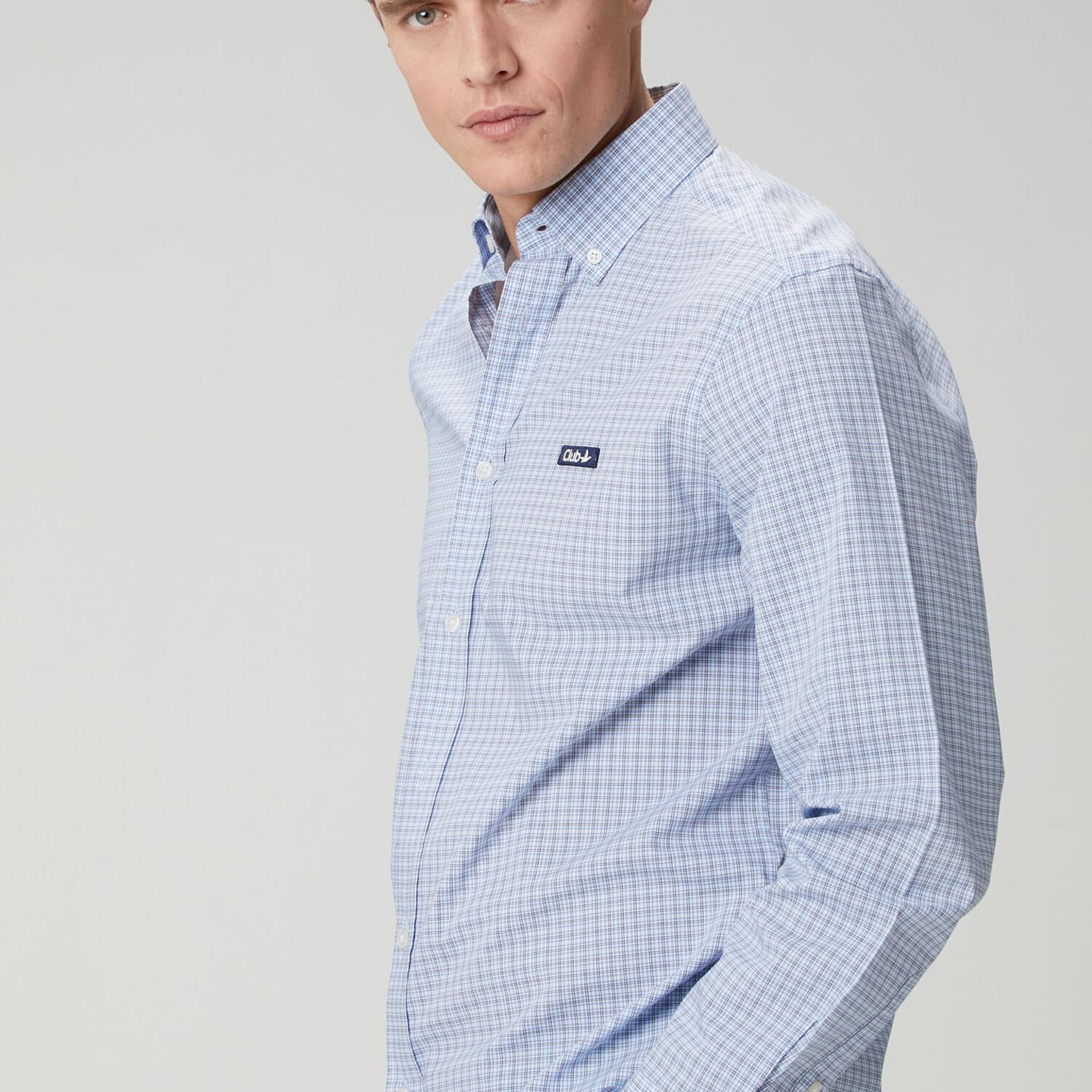 Beymen Club Erkek Comfort Fit Mavi Mini Ekose Desenli Gömlek