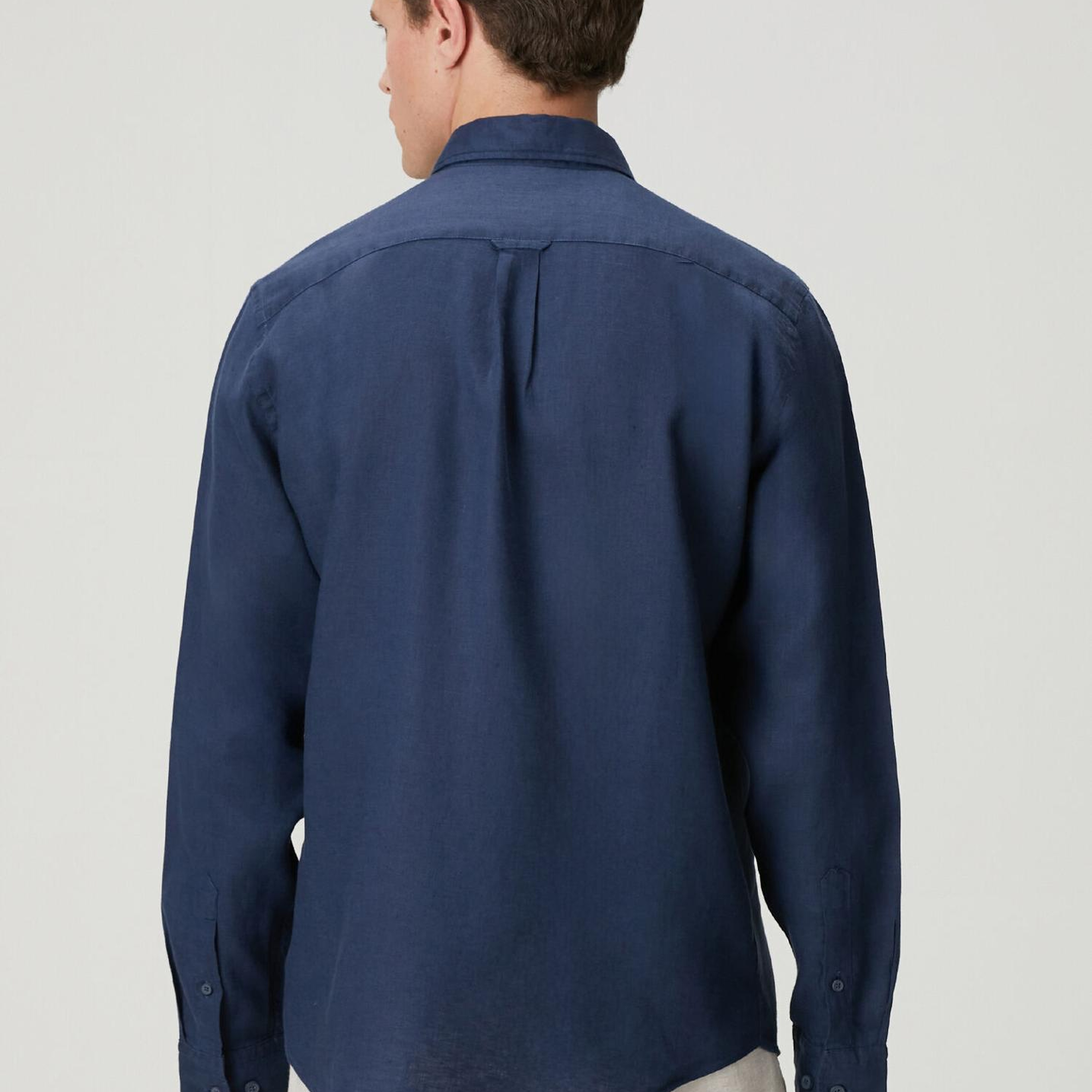 Beymen Club Erkek Comfort Fit Lacivert Keten Gömlek