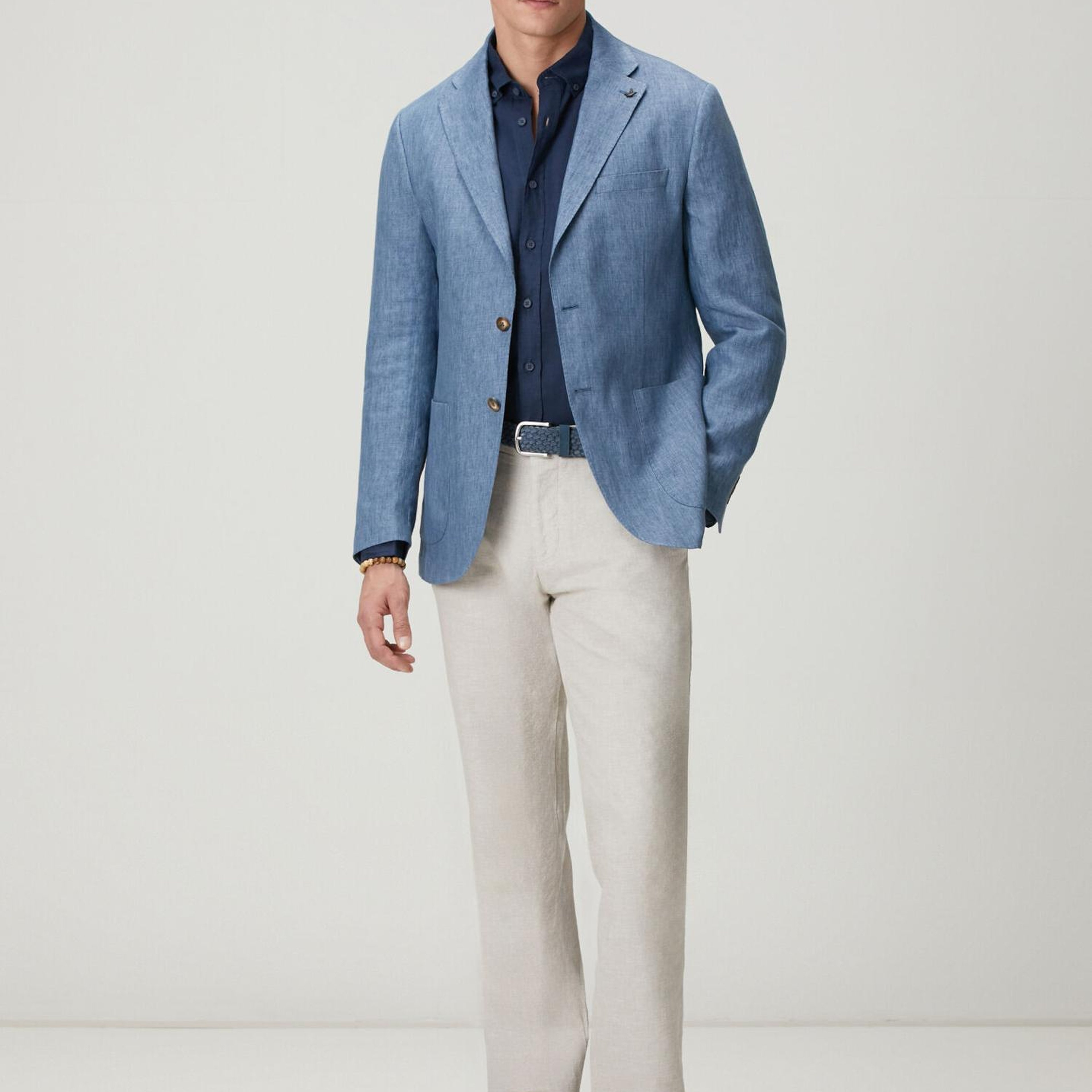 Beymen Club Erkek Comfort Fit Lacivert Keten Gömlek