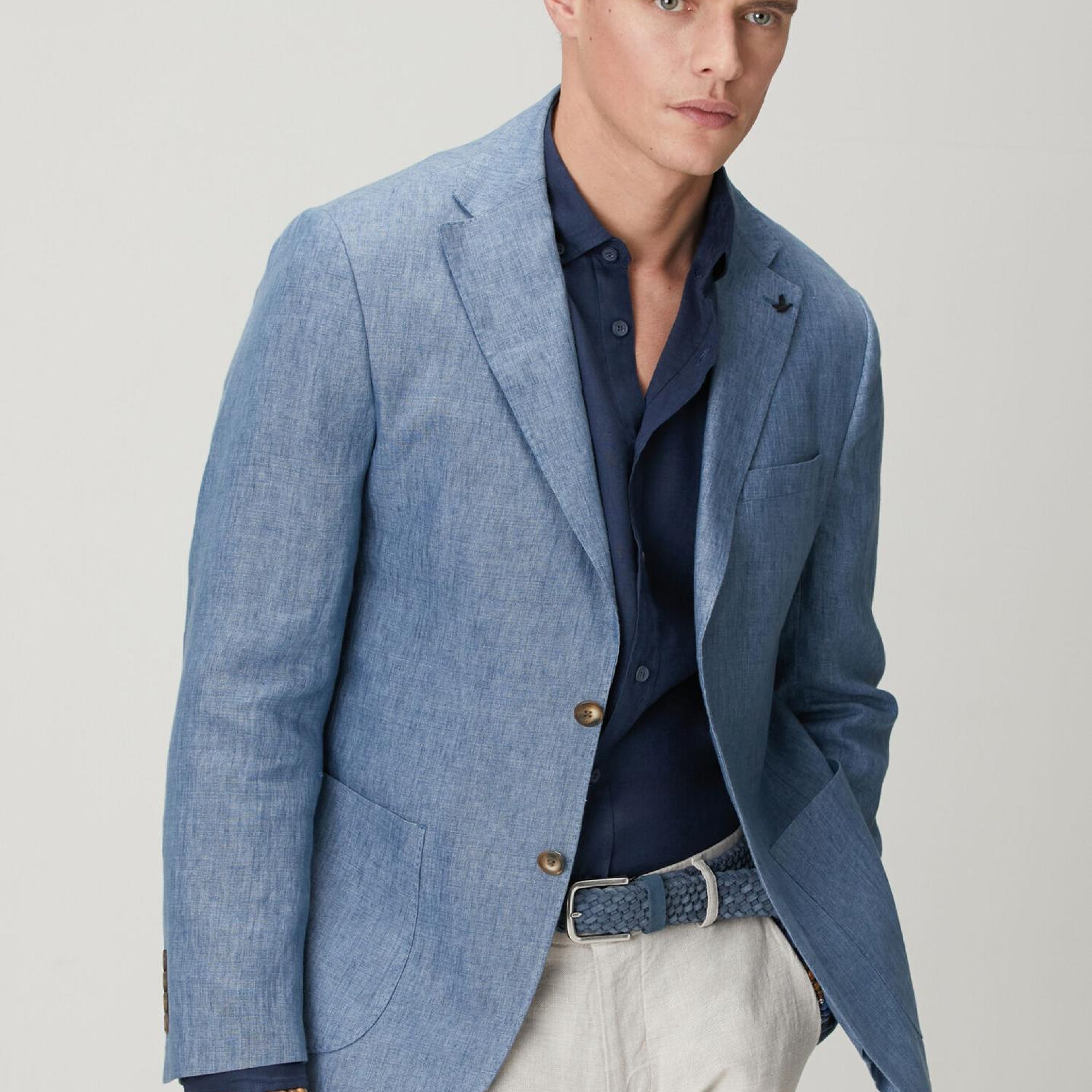 Beymen Club Erkek Comfort Fit Lacivert Keten Gömlek