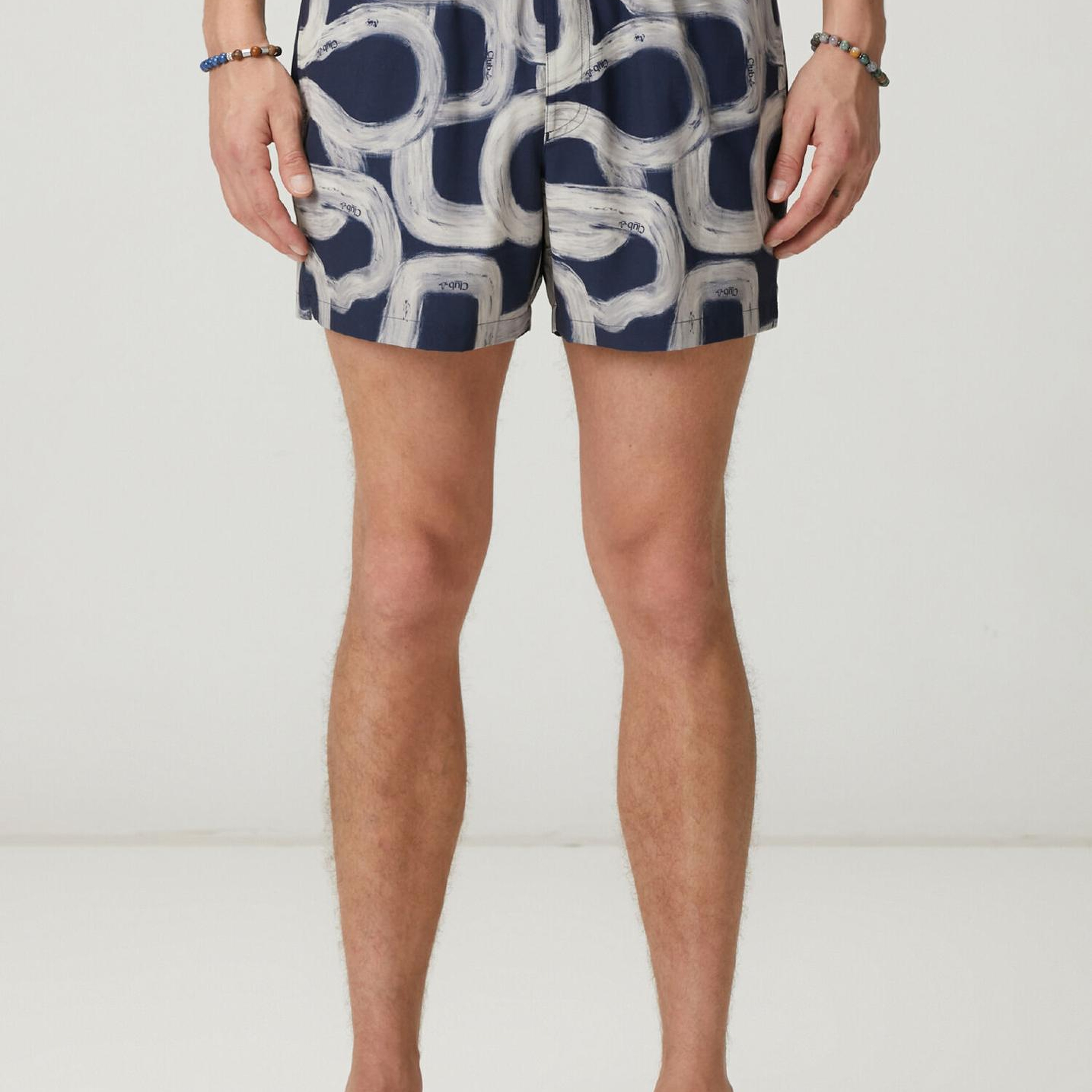 Beymen Club Erkek Lacivert Desenli Kısa Mayo