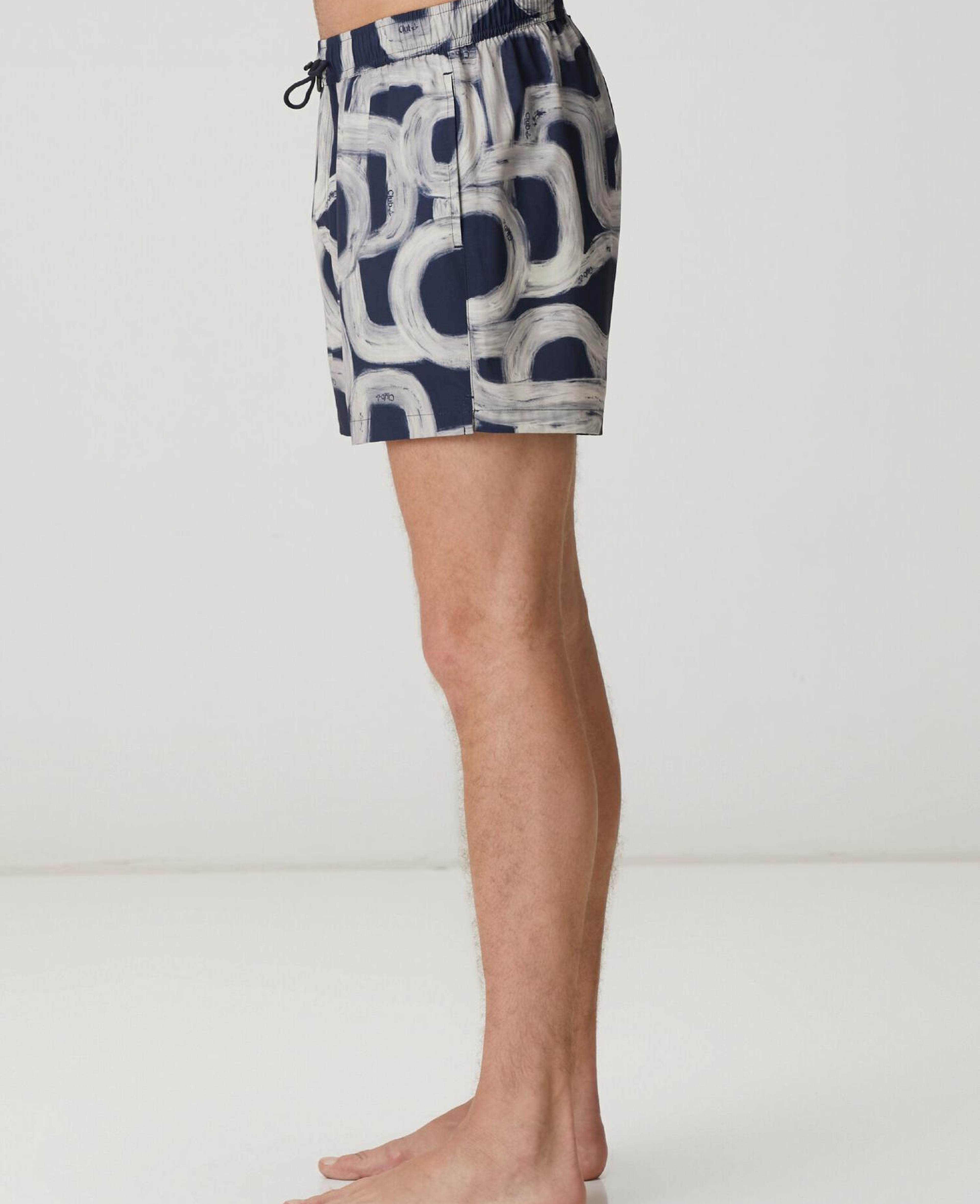 Beymen Club Erkek Lacivert Desenli Kısa Mayo