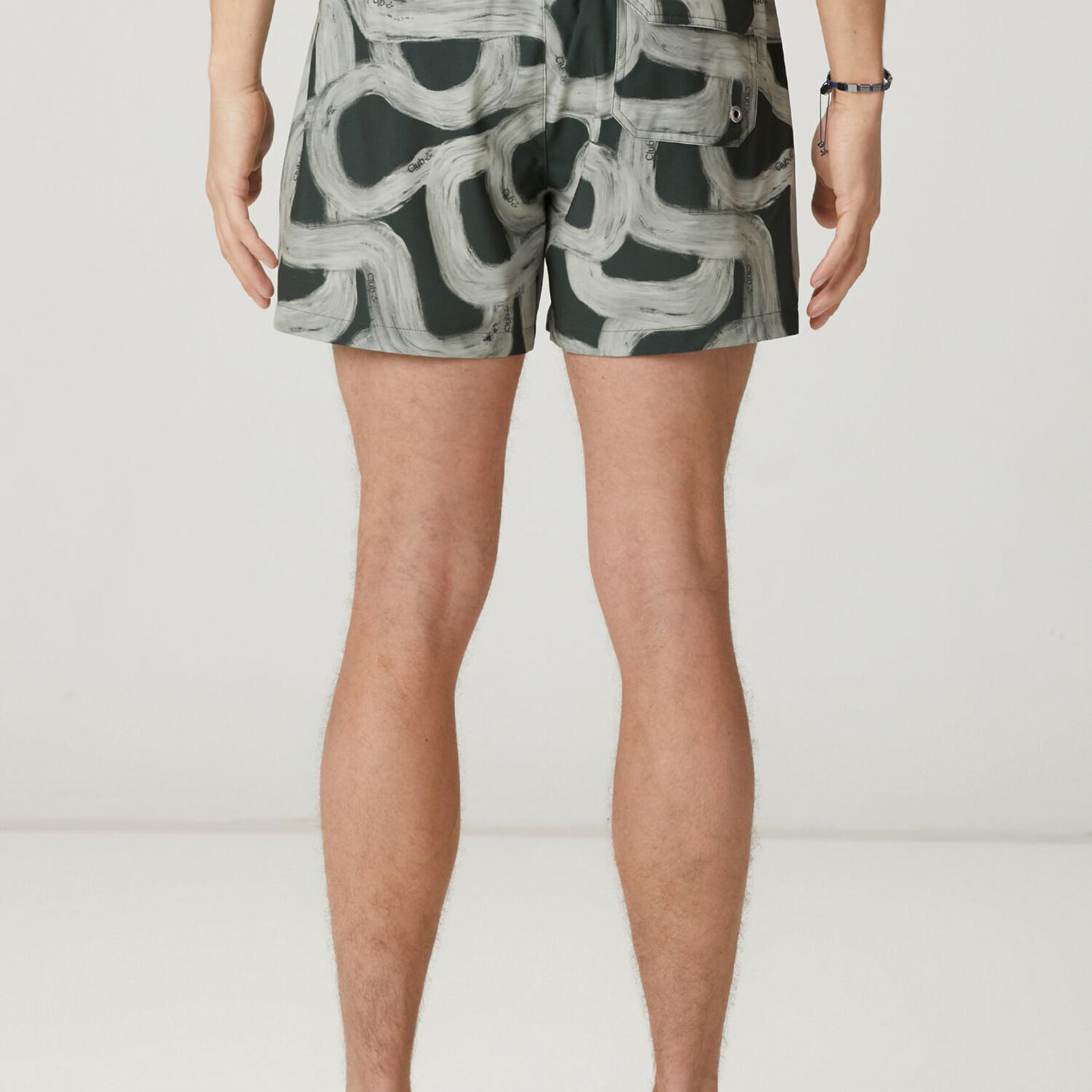 Beymen Club Erkek Antrasit Beli Kordonlu Desenli Kısa Mayo