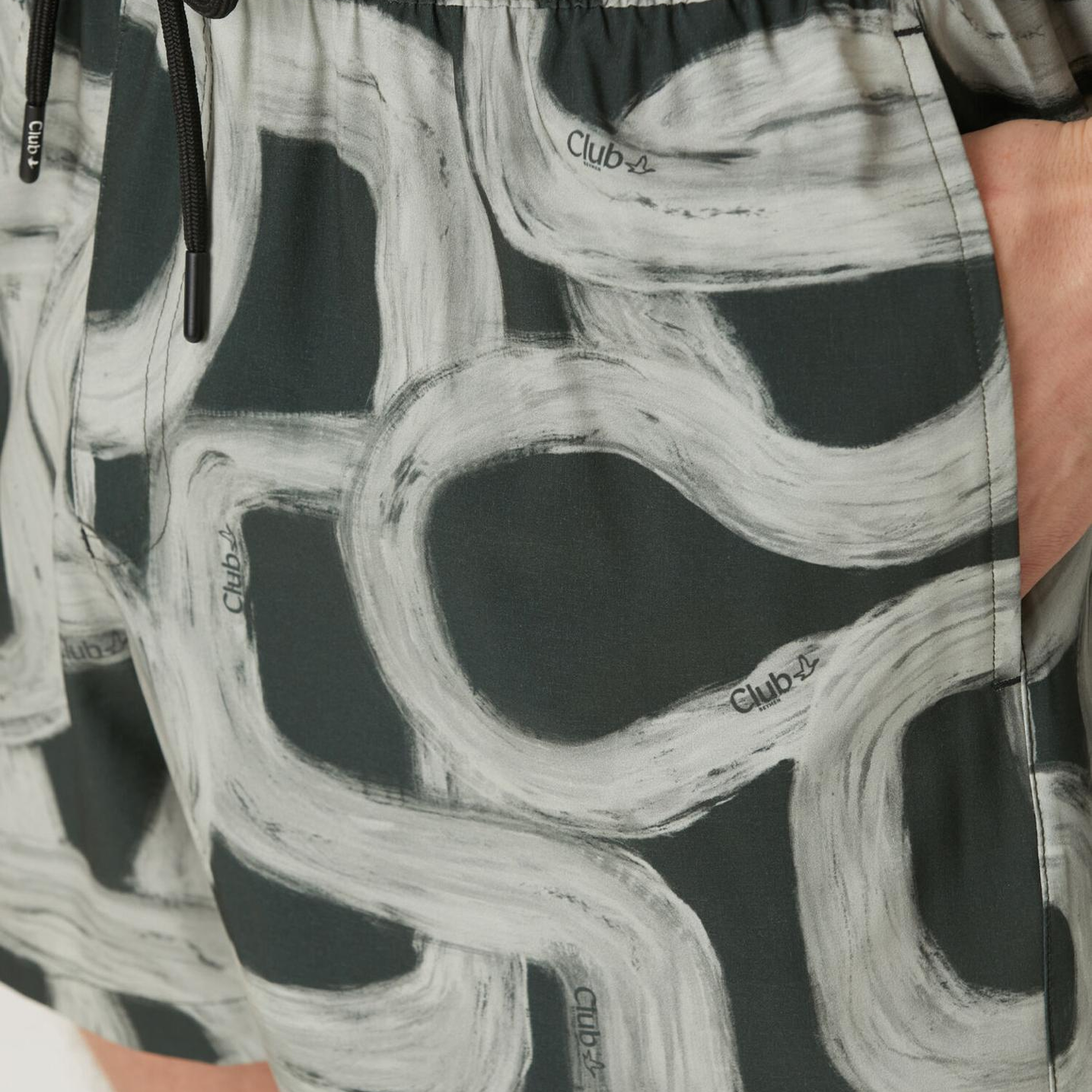 Beymen Club Erkek Antrasit Beli Kordonlu Desenli Kısa Mayo