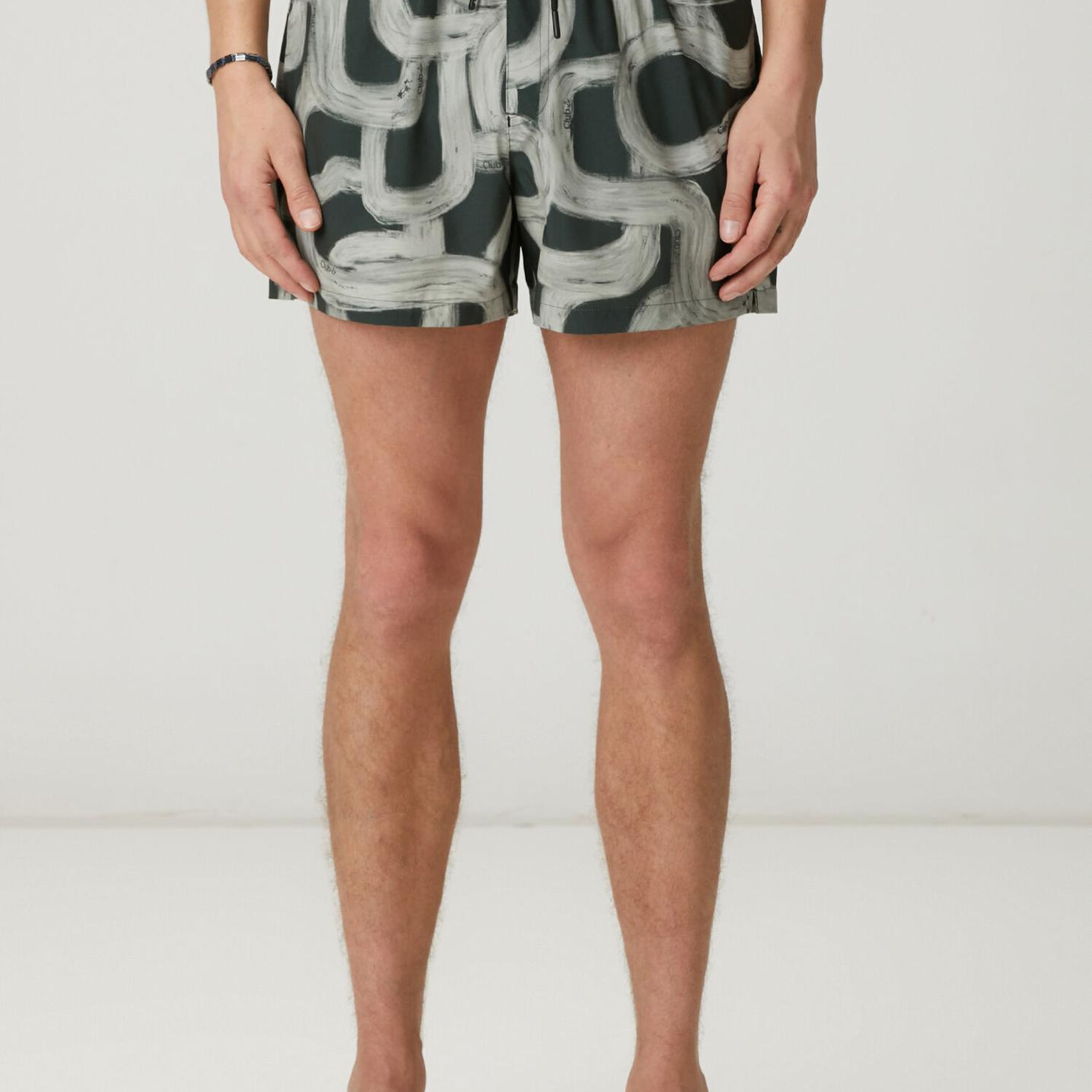 Beymen Club Erkek Antrasit Beli Kordonlu Desenli Kısa Mayo