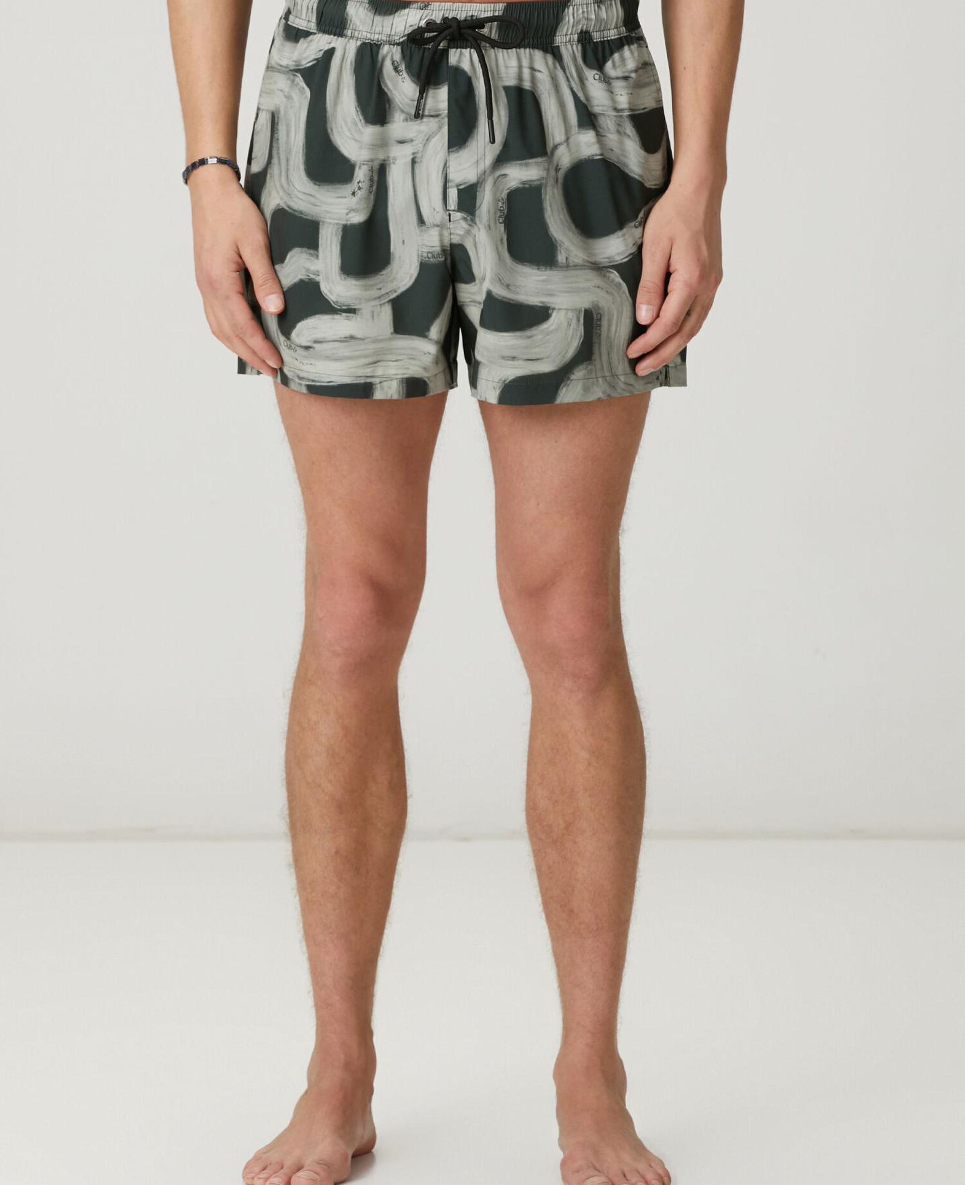 Beymen Club Erkek Antrasit Beli Kordonlu Desenli Kısa Mayo