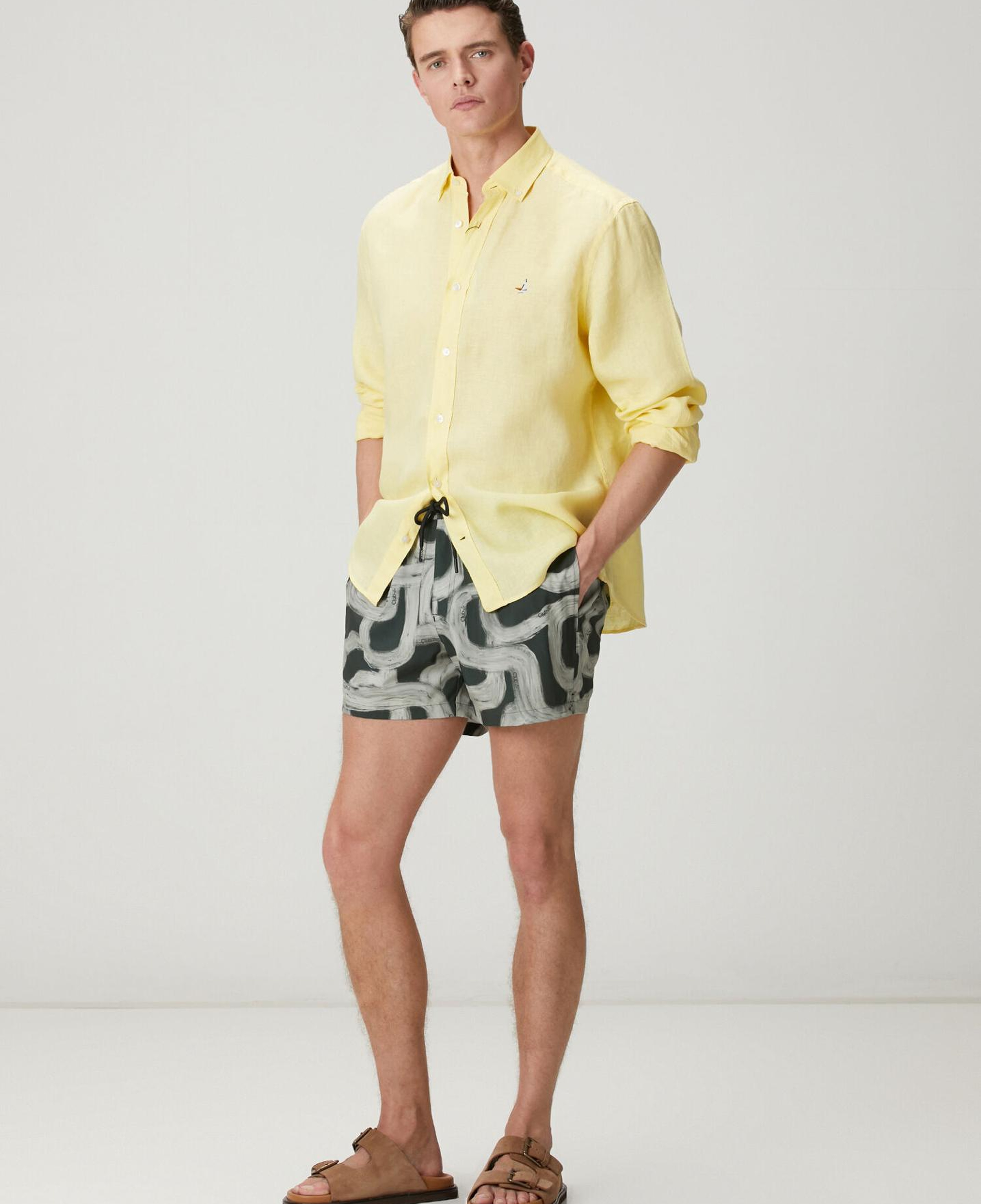 Beymen Club Erkek Antrasit Beli Kordonlu Desenli Kısa Mayo