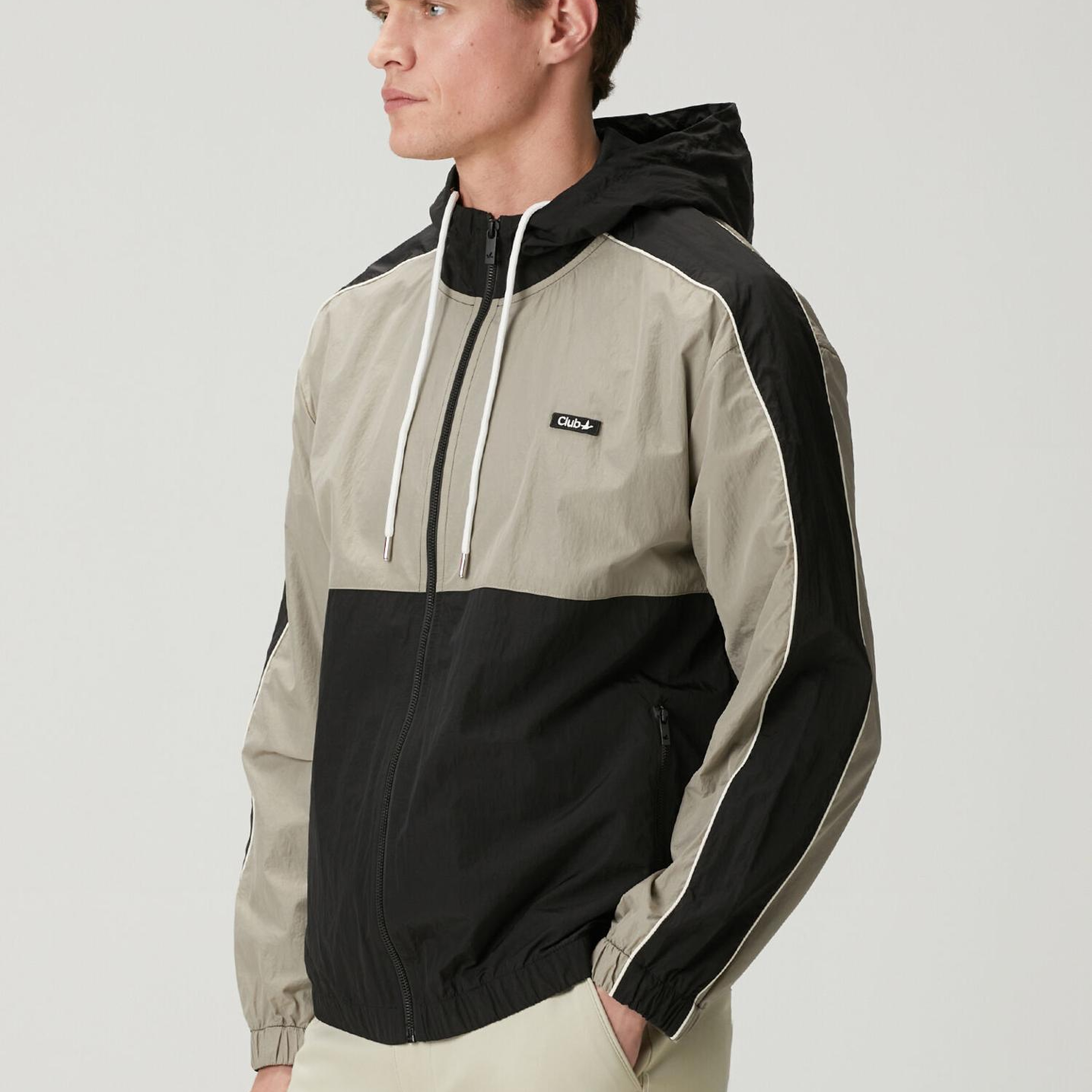 Beymen Club Erkek Bej Siyah Kapüşonlu Mont