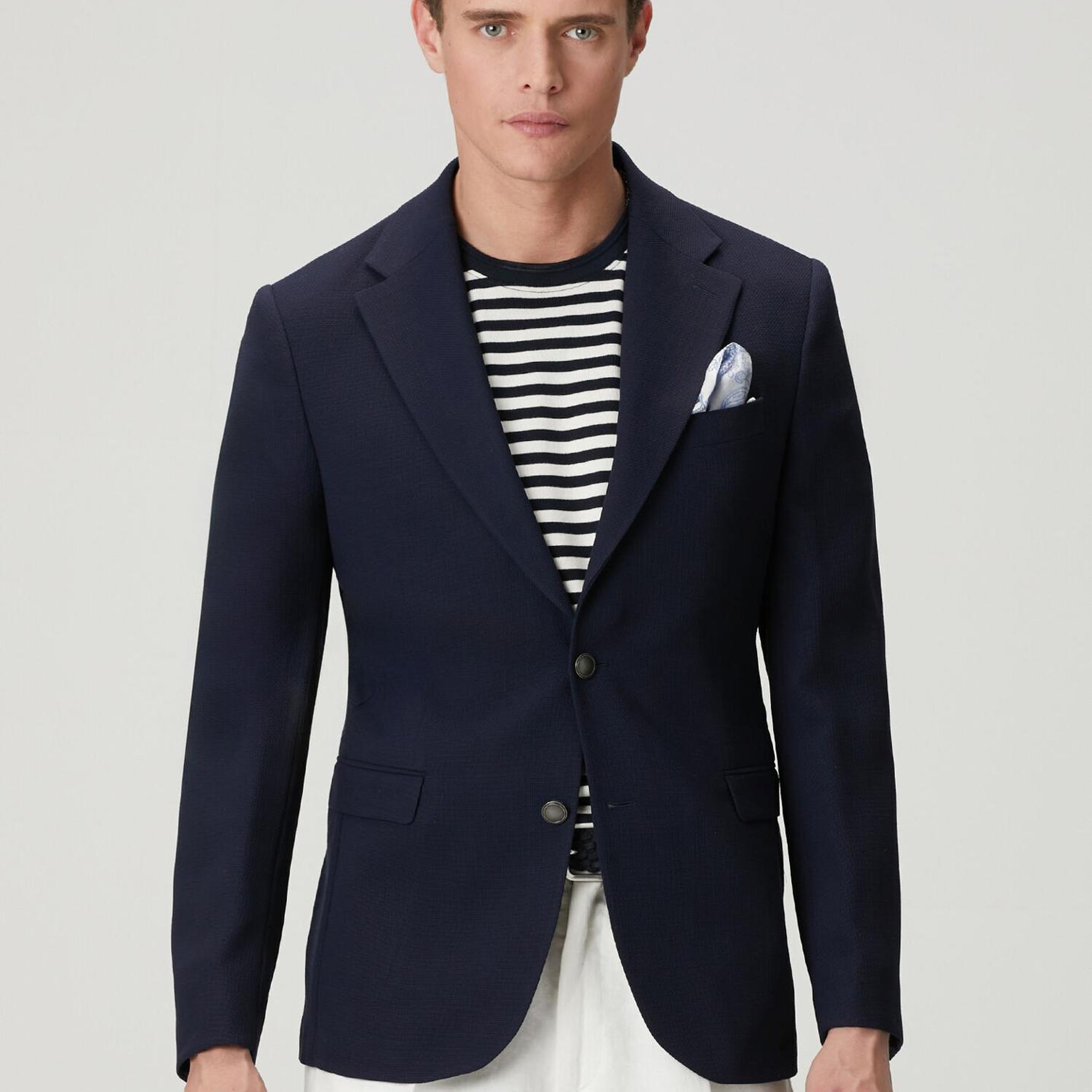 Beymen Club Erkek Lacivert İnce Yün Crepe Blazer Ceket