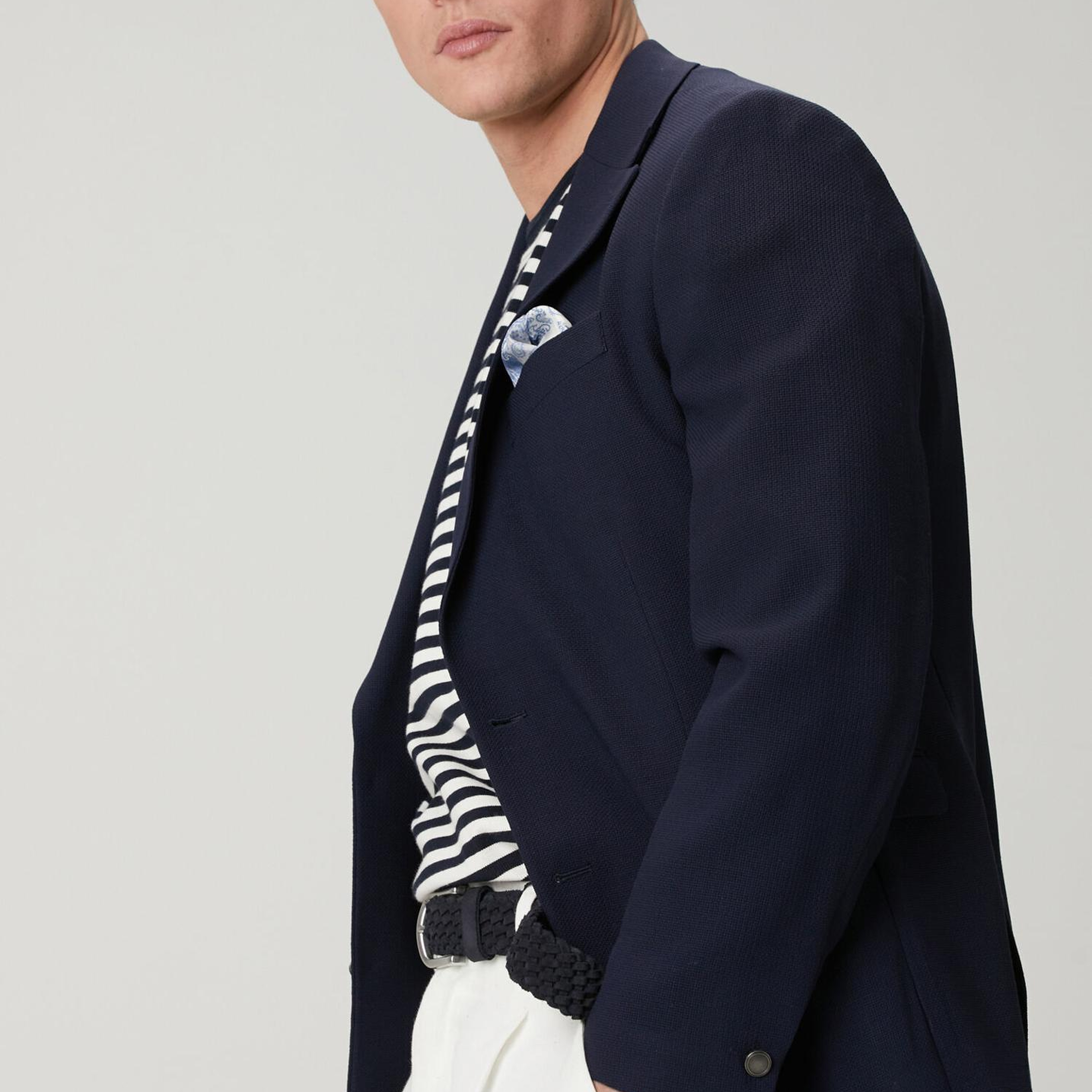 Beymen Club Erkek Lacivert İnce Yün Crepe Blazer Ceket