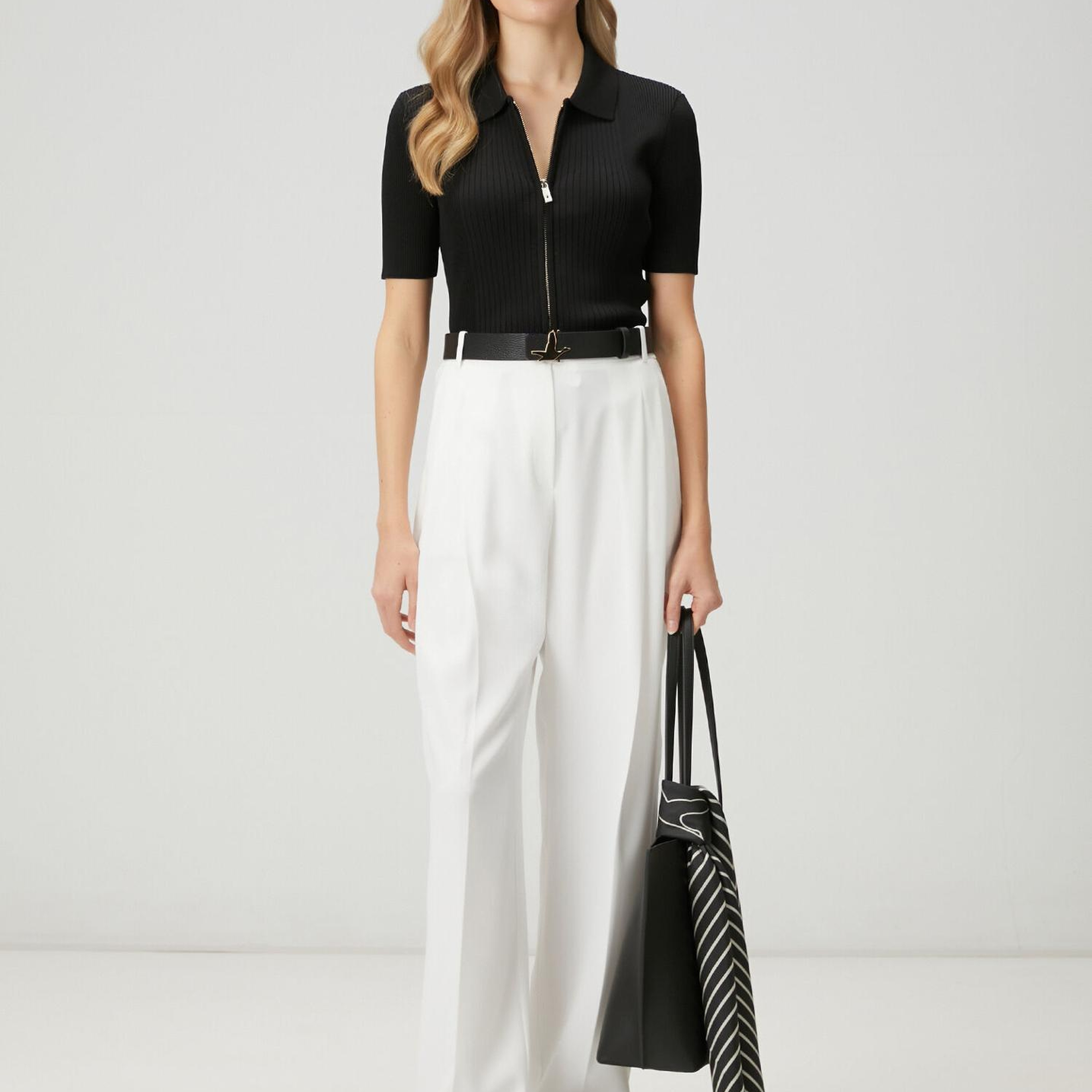 Beymen Club Kadın Kırık Beyaz Çift Pileli Palazzo Pantolon