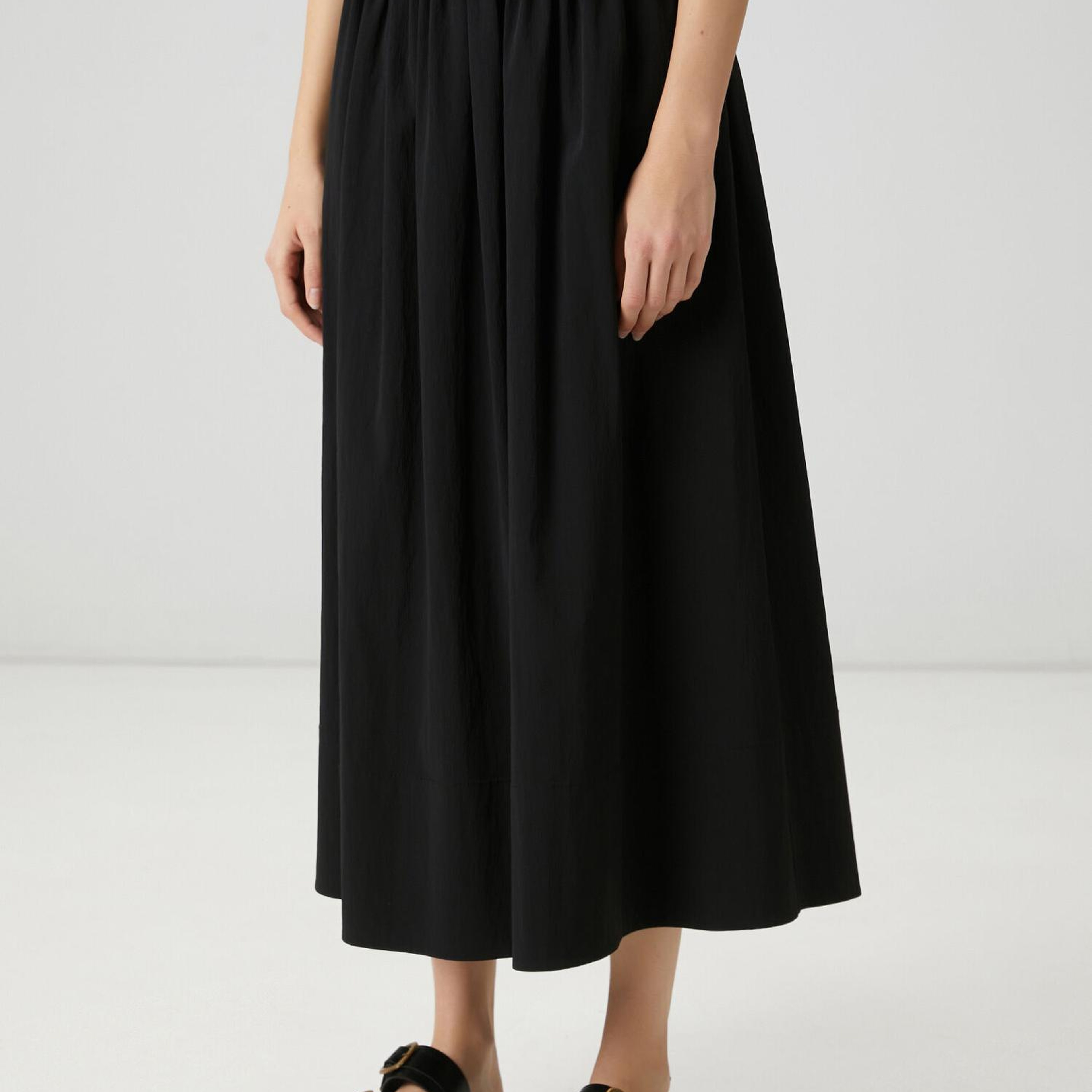 Beymen Club Kadın Siyah Beli Lastikli Midi Etek