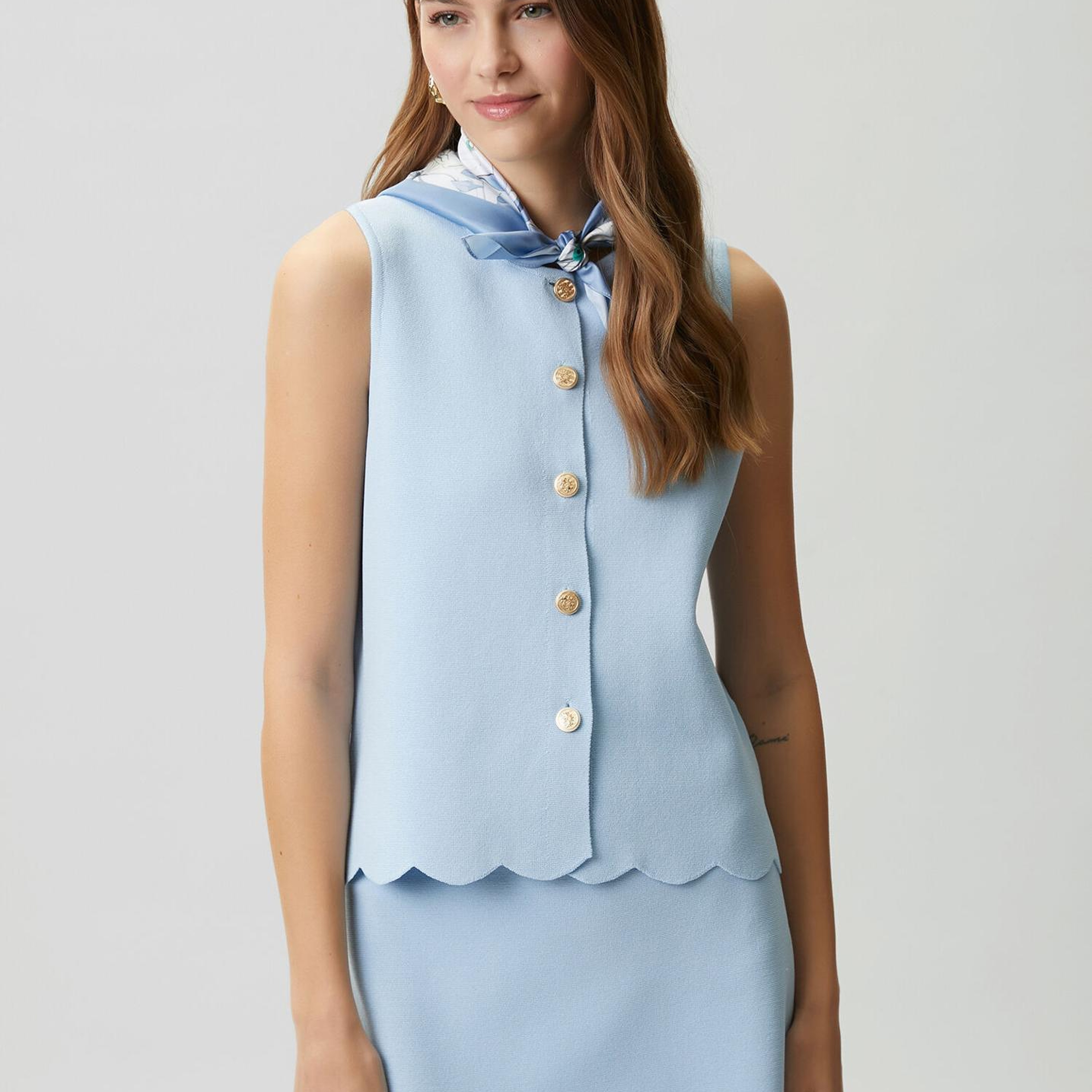 Beymen Club Kadın Mavi Dilimli Mini Triko Etek