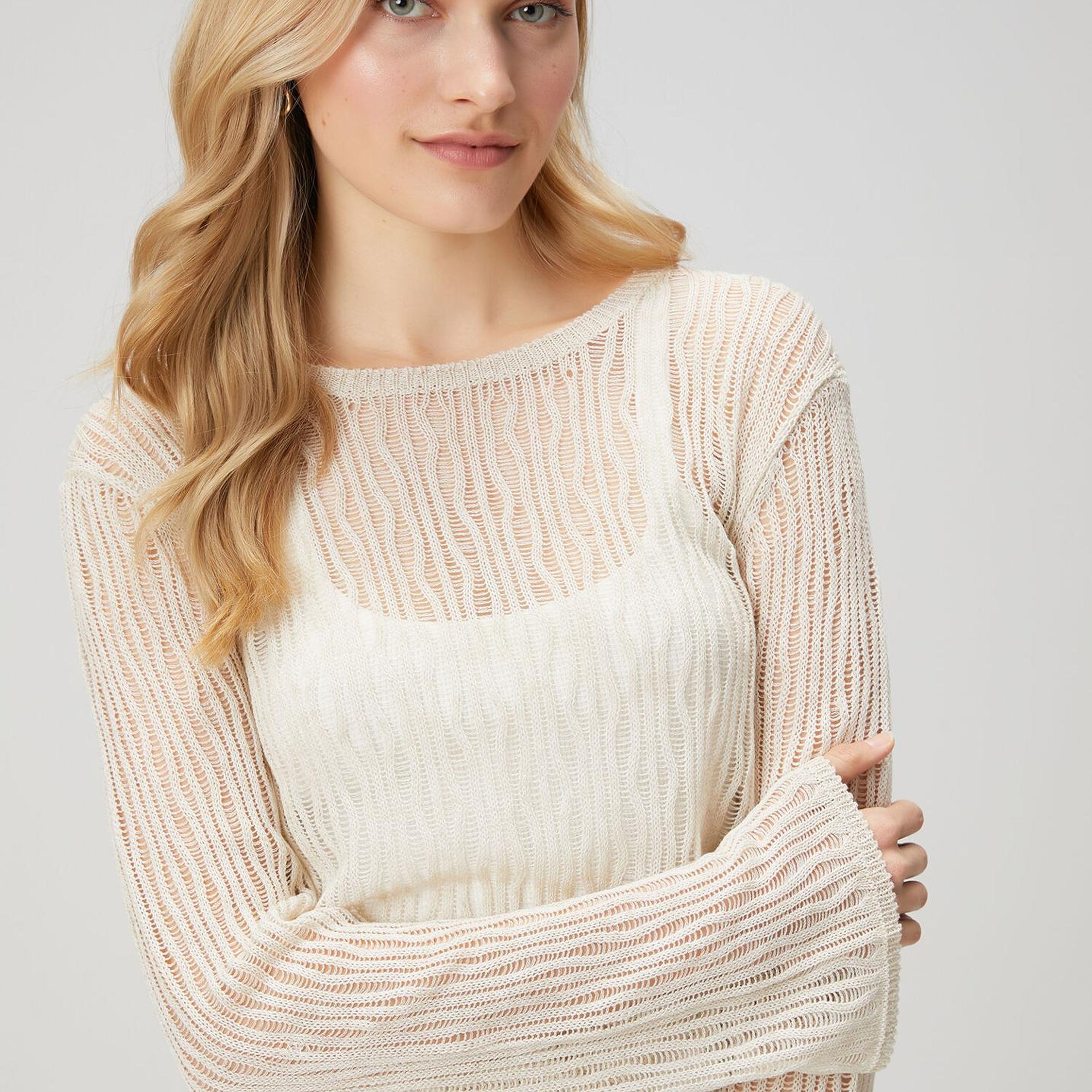 Beymen Club Kadın Açık Bej Transparan Kazak