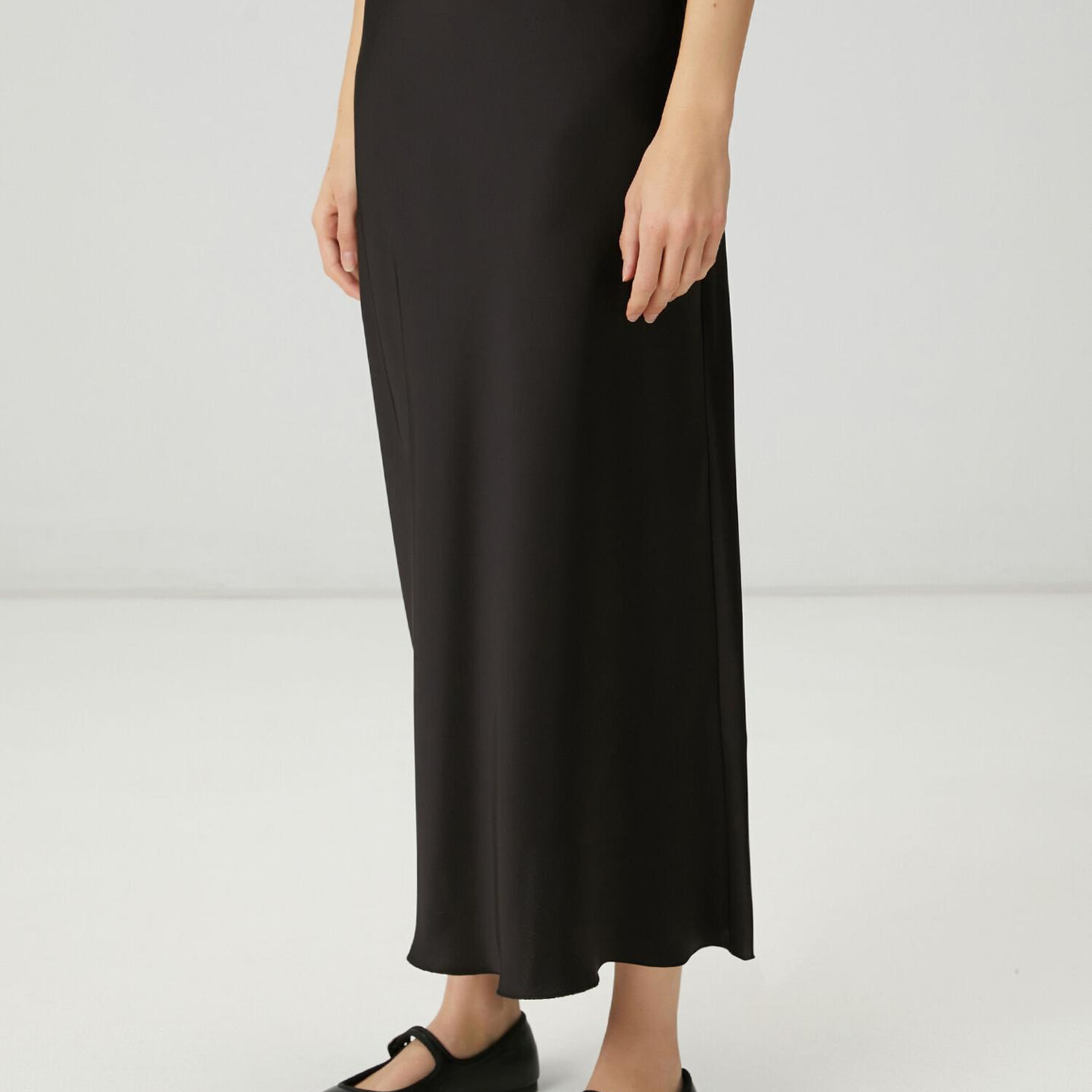 Beymen Club Kadın Siyah Maksi Evaze Saten Etek