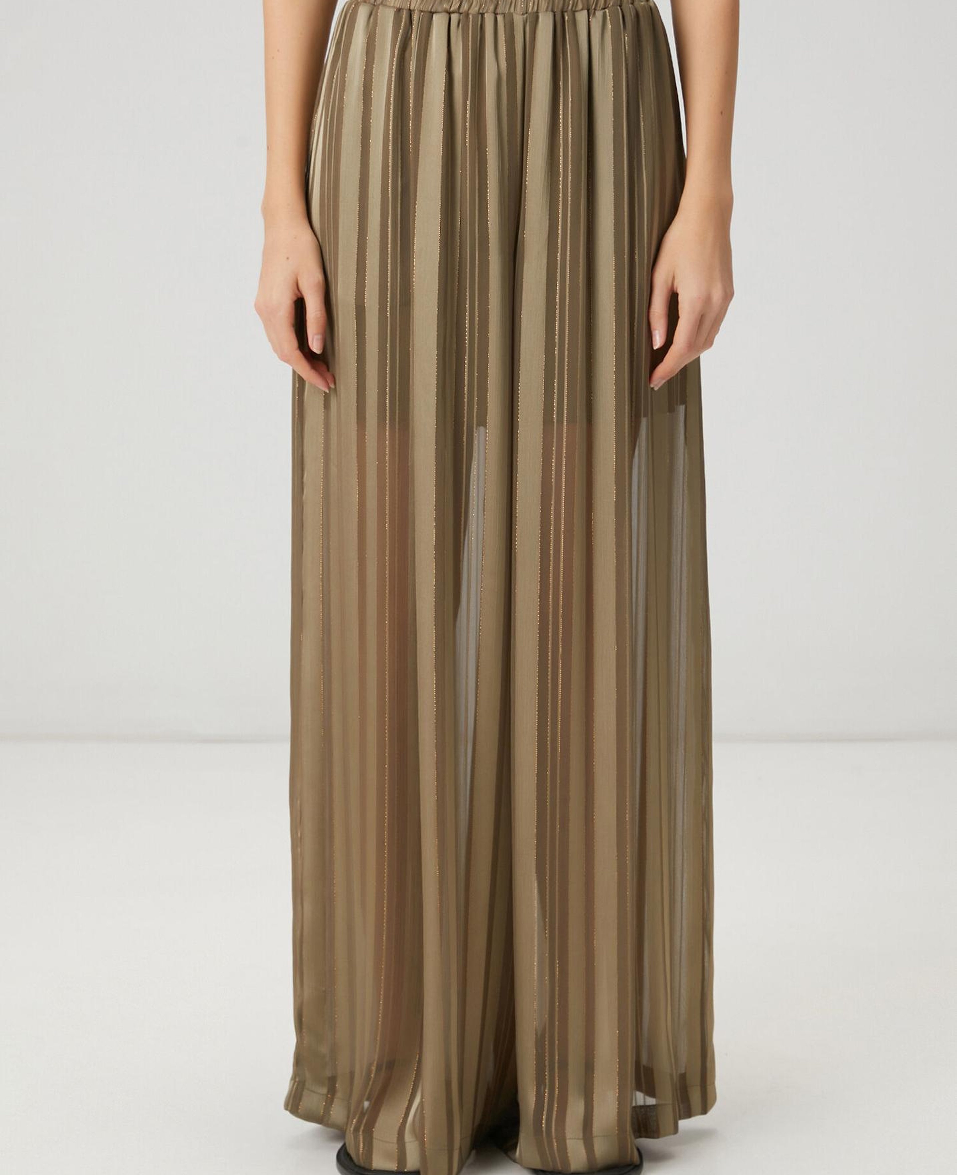 Beymen Club Kadın Haki Çizgili Transparan Palazzo Pantolon