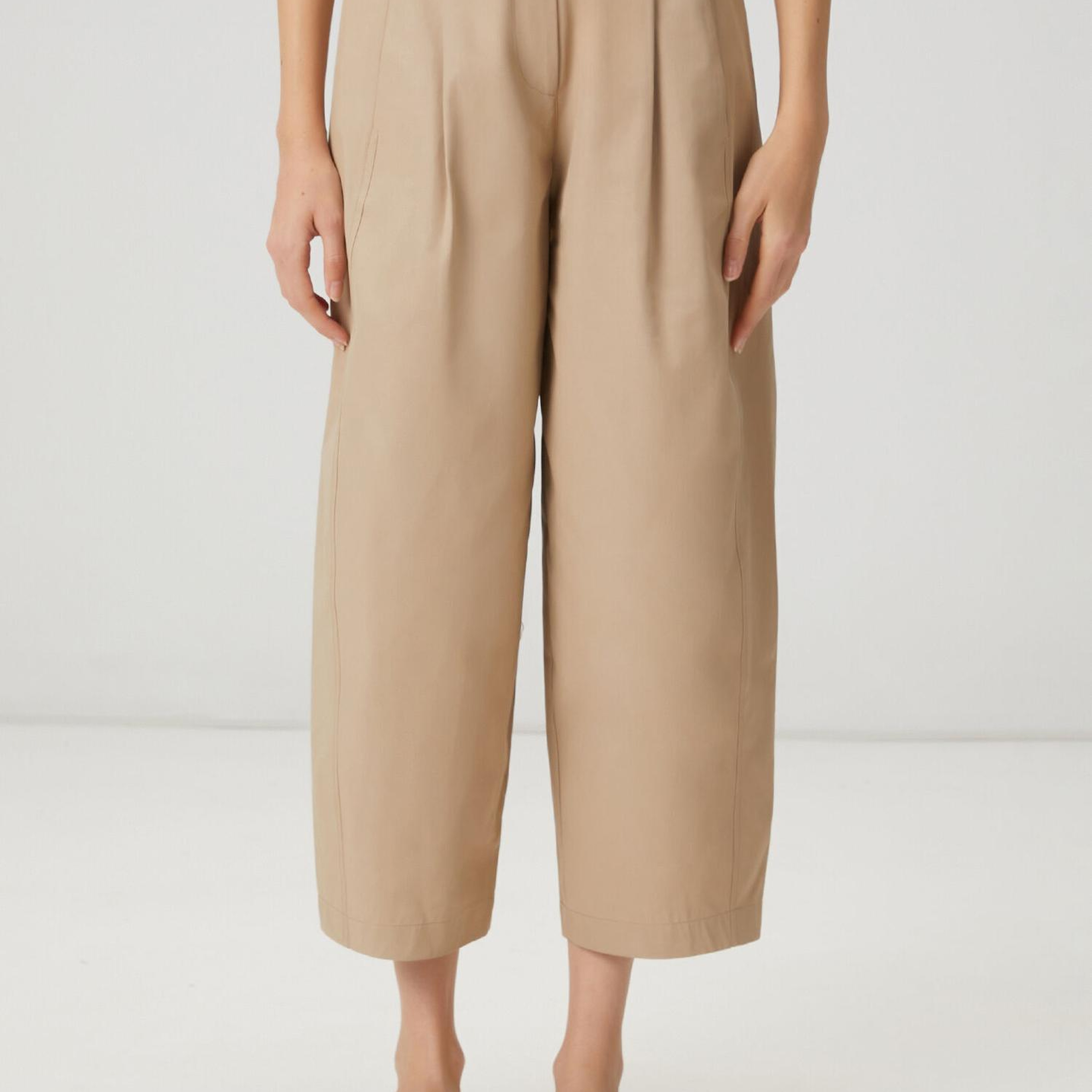 Beymen Club Kadın Bej Pileli Barrel Fit Pantolon