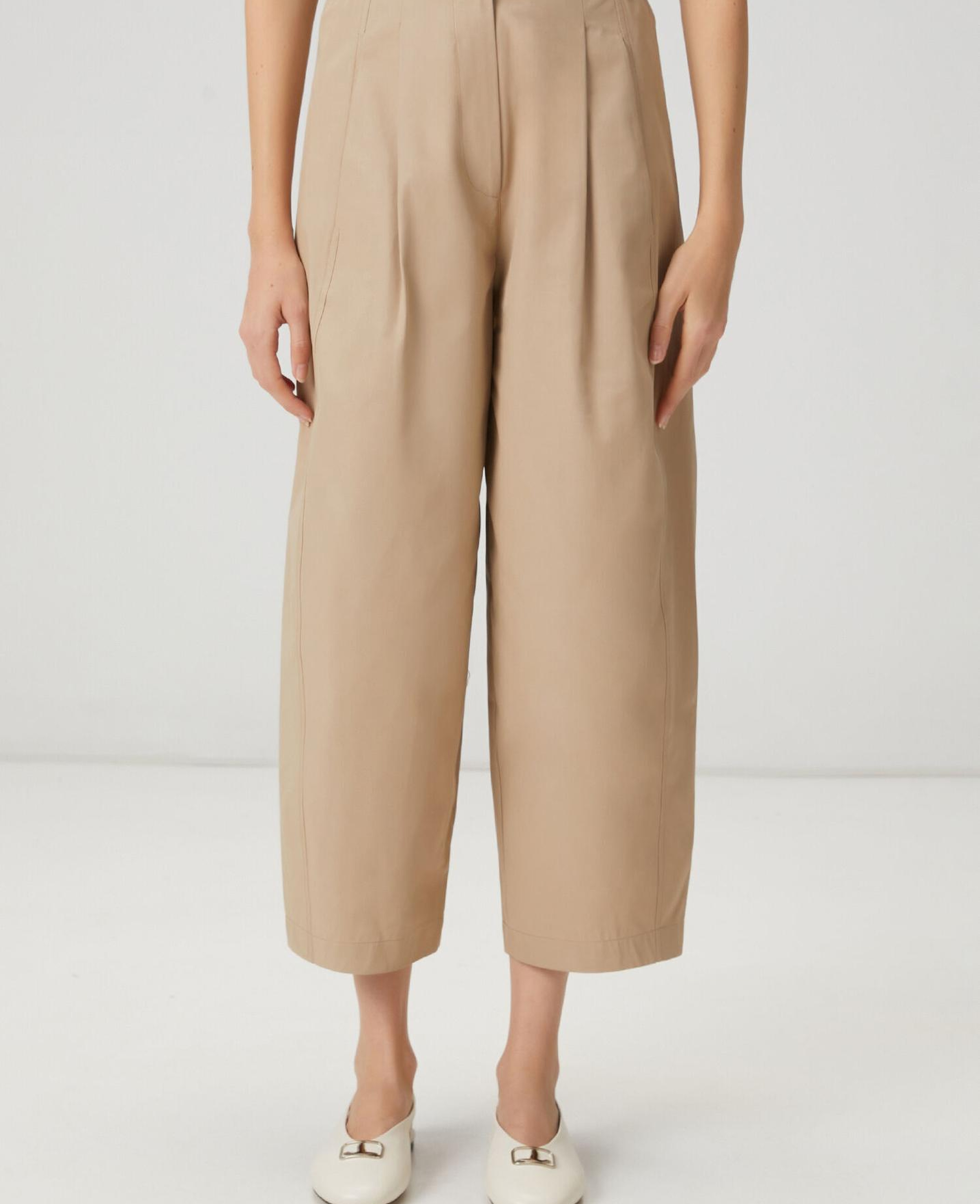 Beymen Club Kadın Bej Pileli Barrel Fit Pantolon