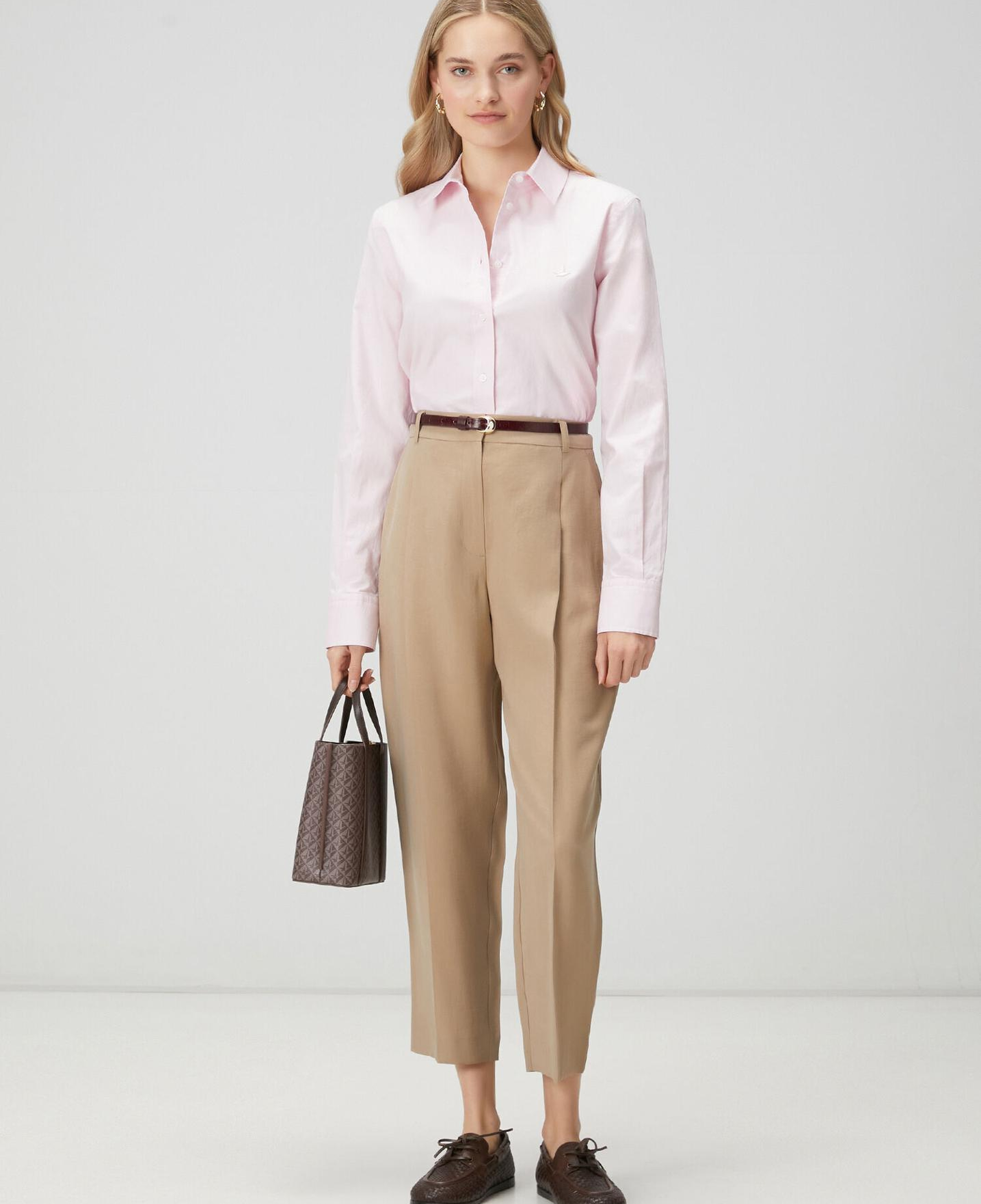 Beymen Club Kadın Bej Pileli Kemerli Havuç Pantolon