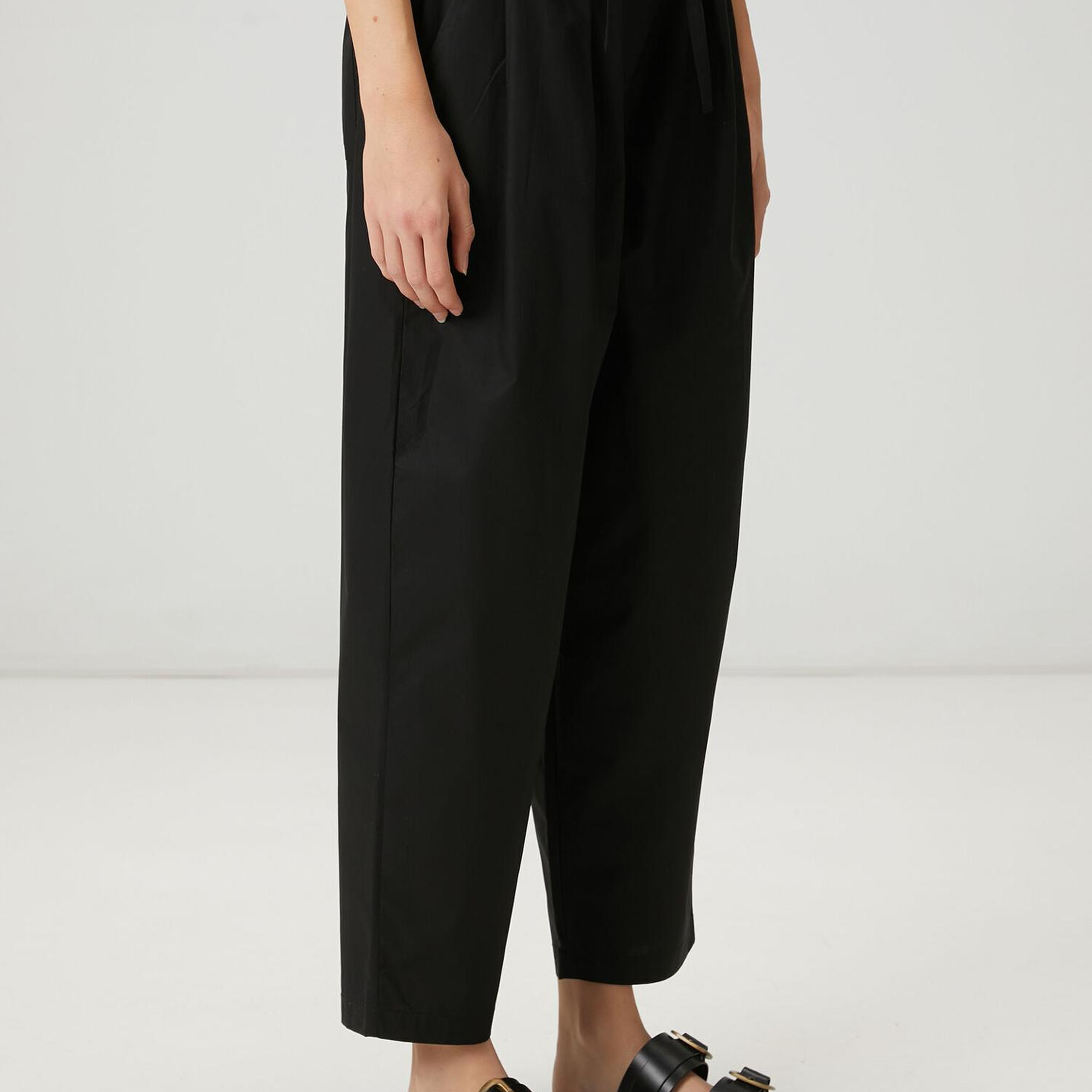 Beymen Club Kadın Siyah Bağcıklı Poplin Havuç Pantolon