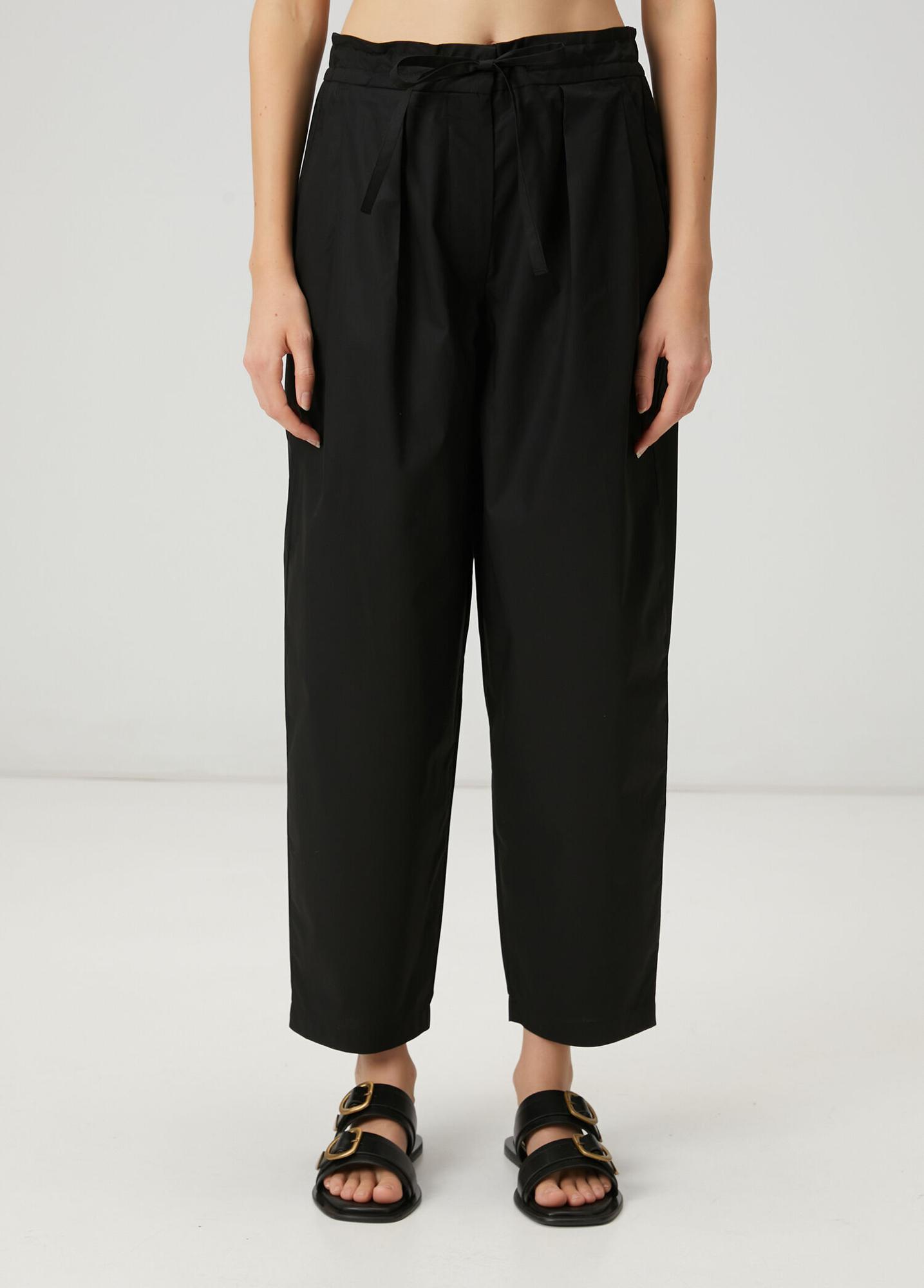 Beymen Club Kadın Siyah Bağcıklı Poplin Havuç Pantolon