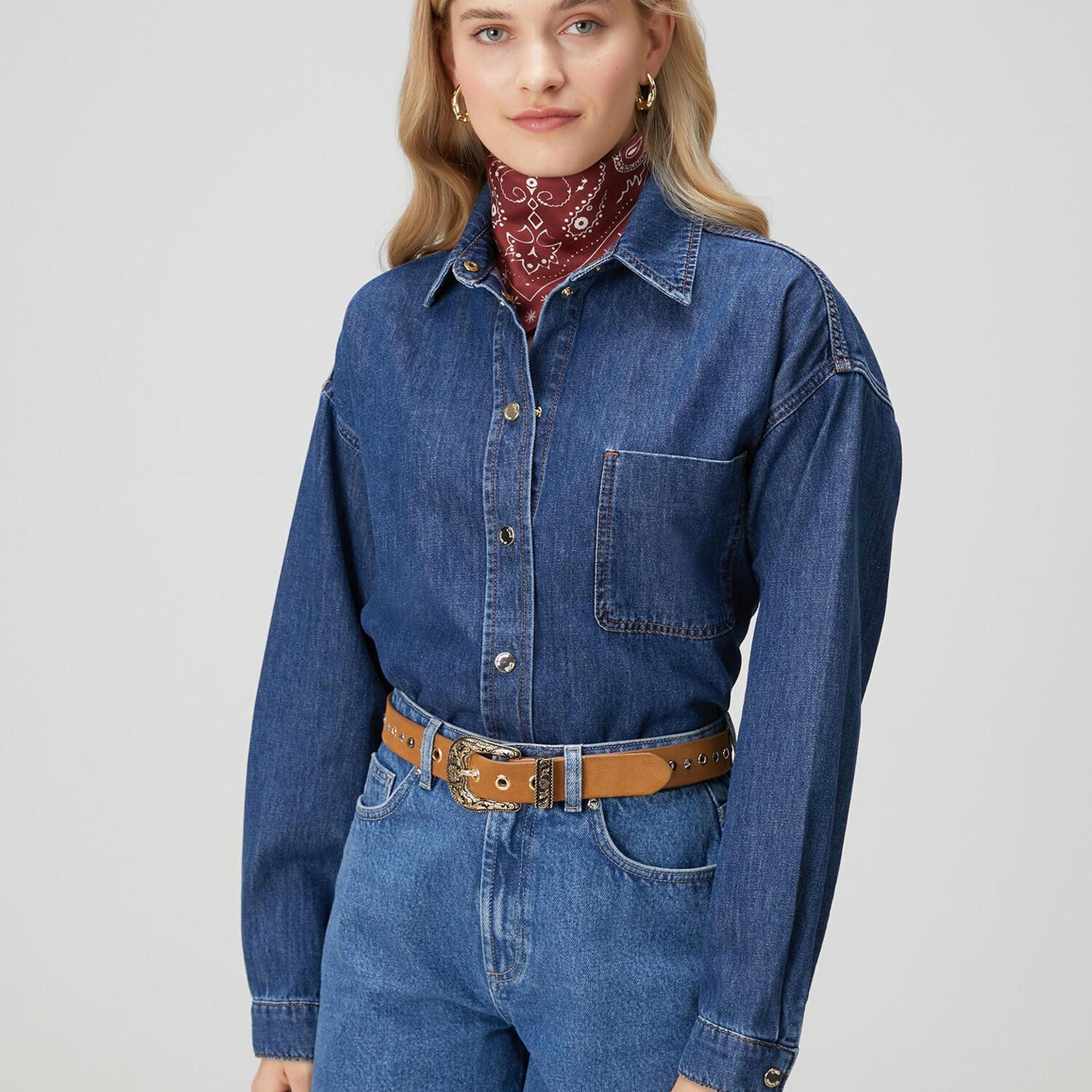 Beymen Club Kadın Mavi Denim Dış Gömlek