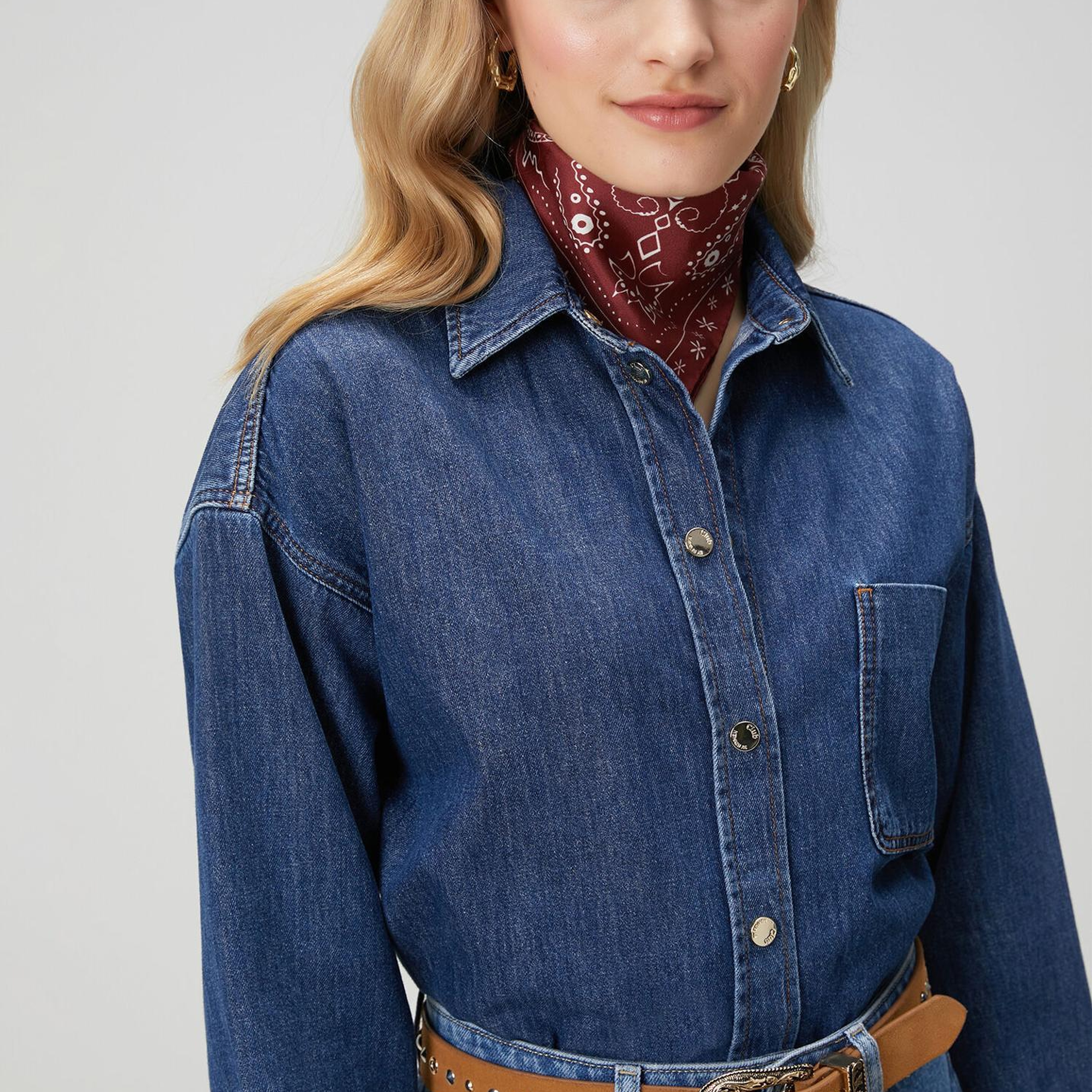 Beymen Club Kadın Mavi Denim Dış Gömlek