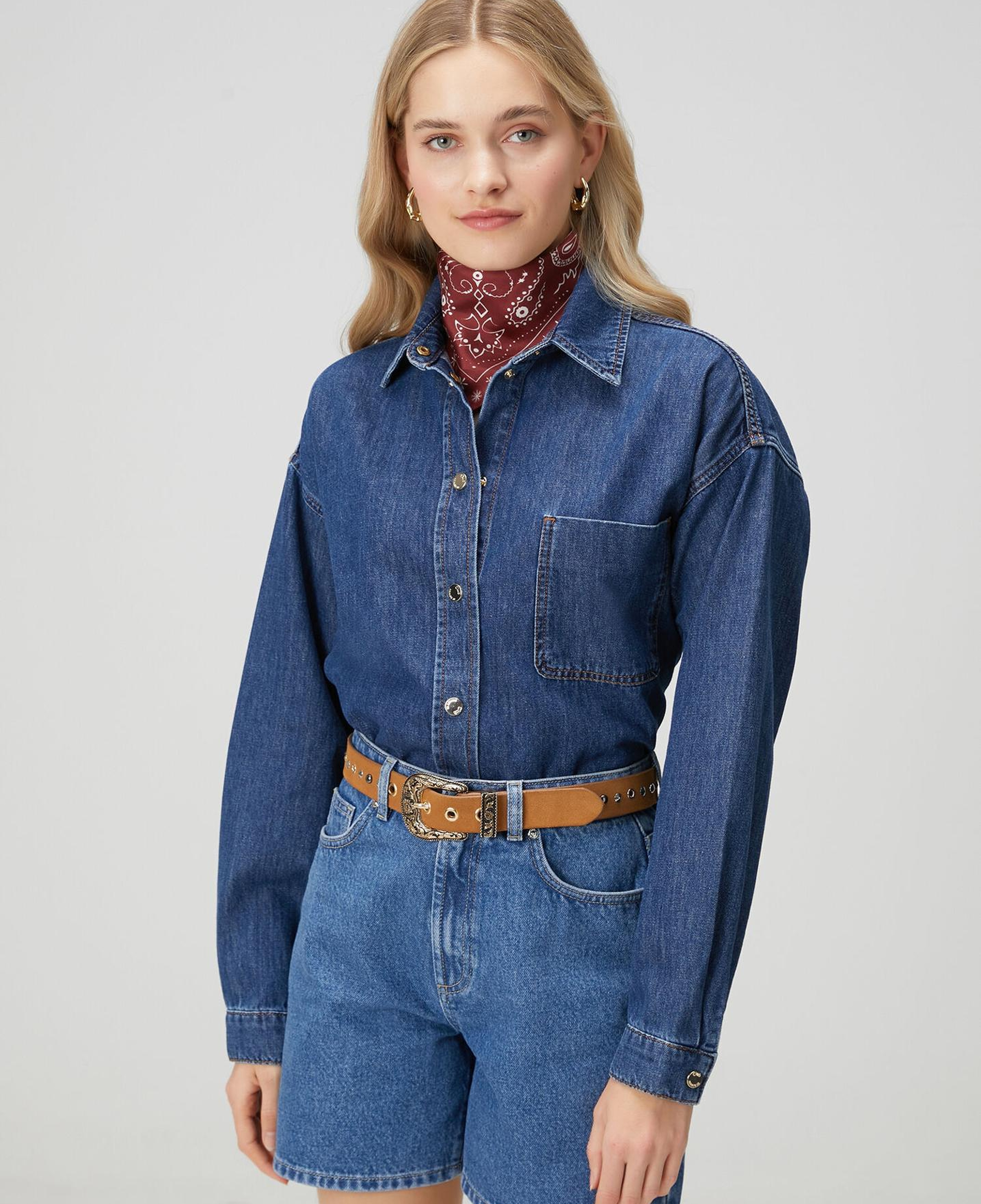 Beymen Club Kadın Mavi Denim Dış Gömlek