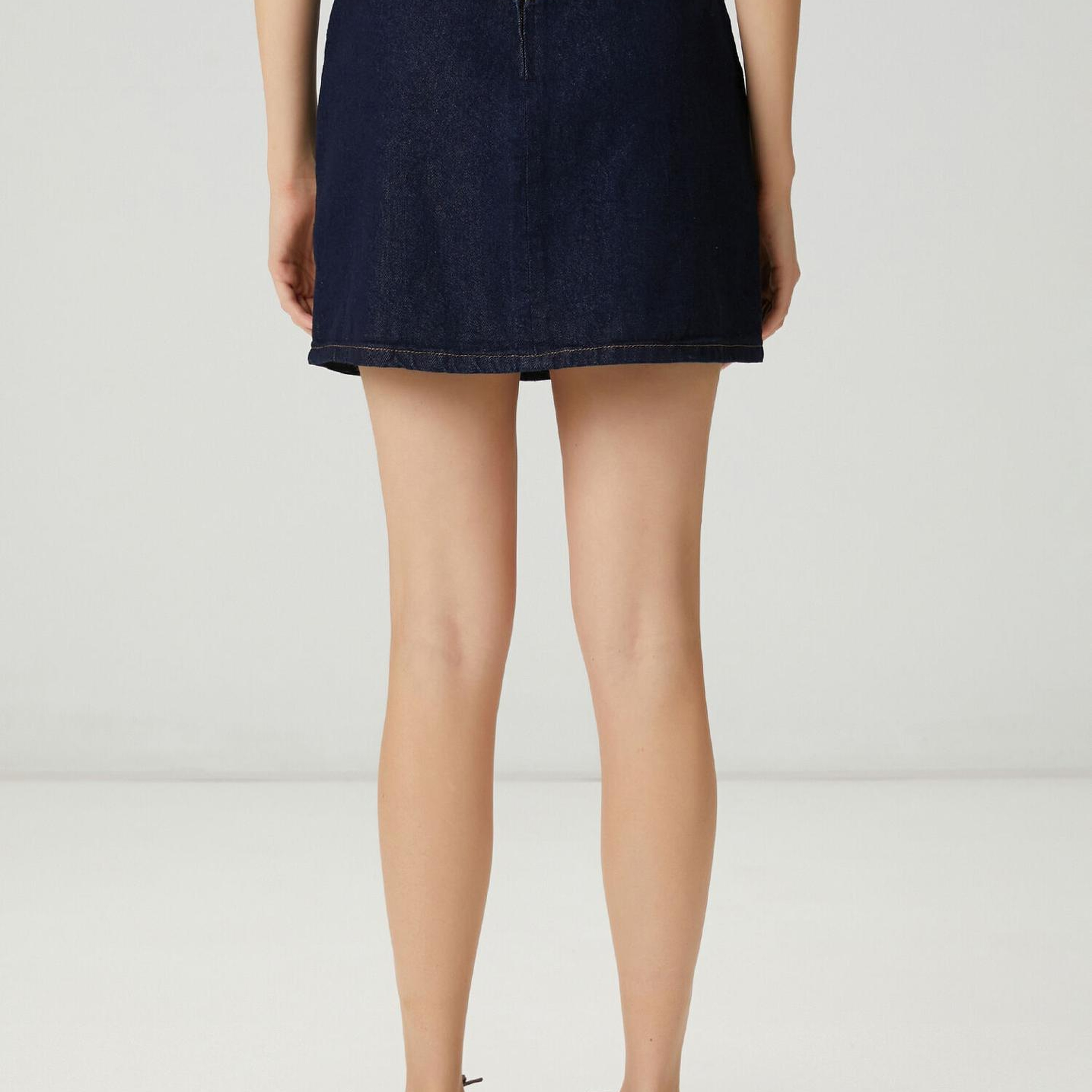 Beymen Club Kadın Indigo Kemer Detaylı Mini Denim Etek