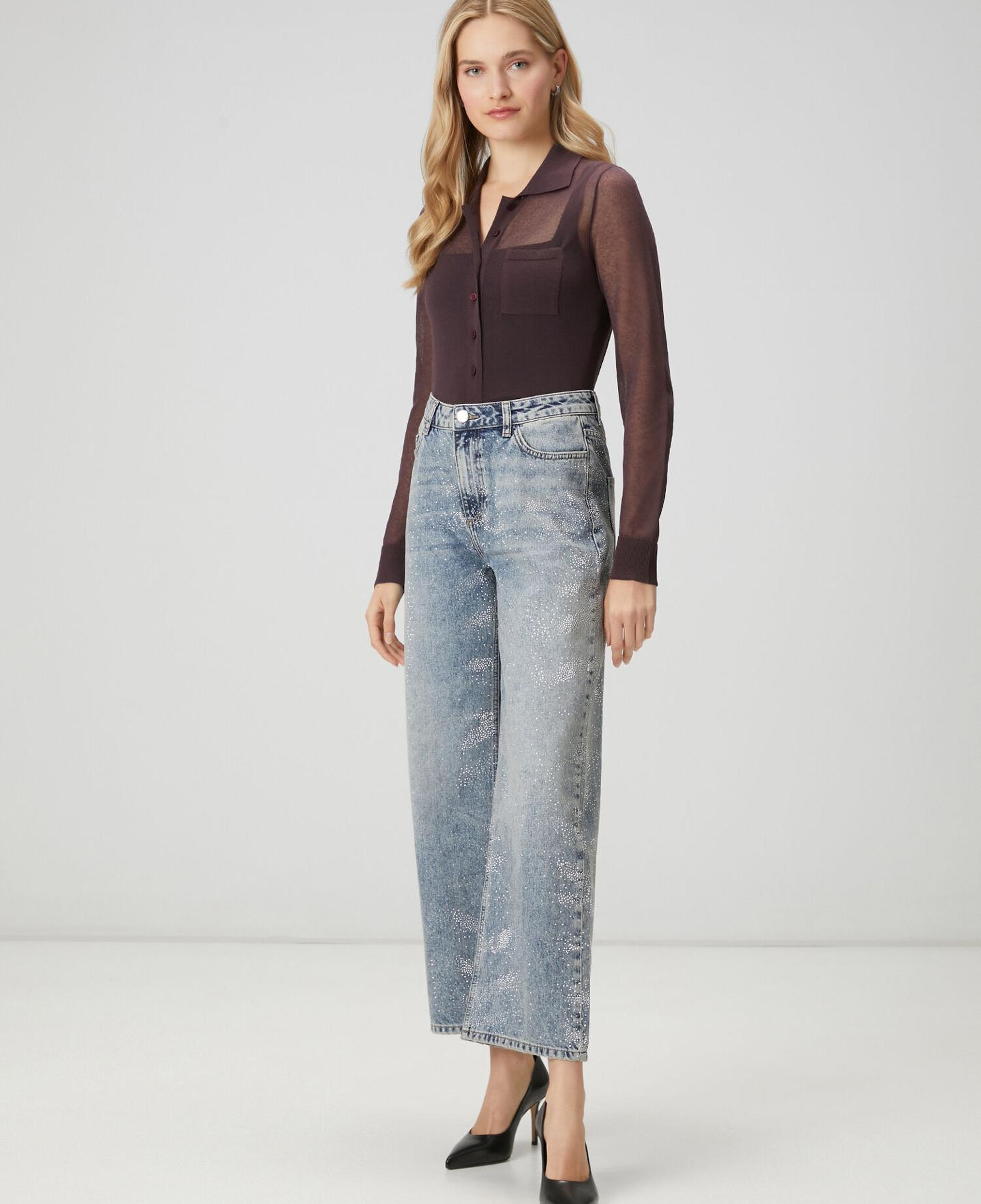 Beymen Club Kadın Mavi Hotfix Flare Jean Pantolon