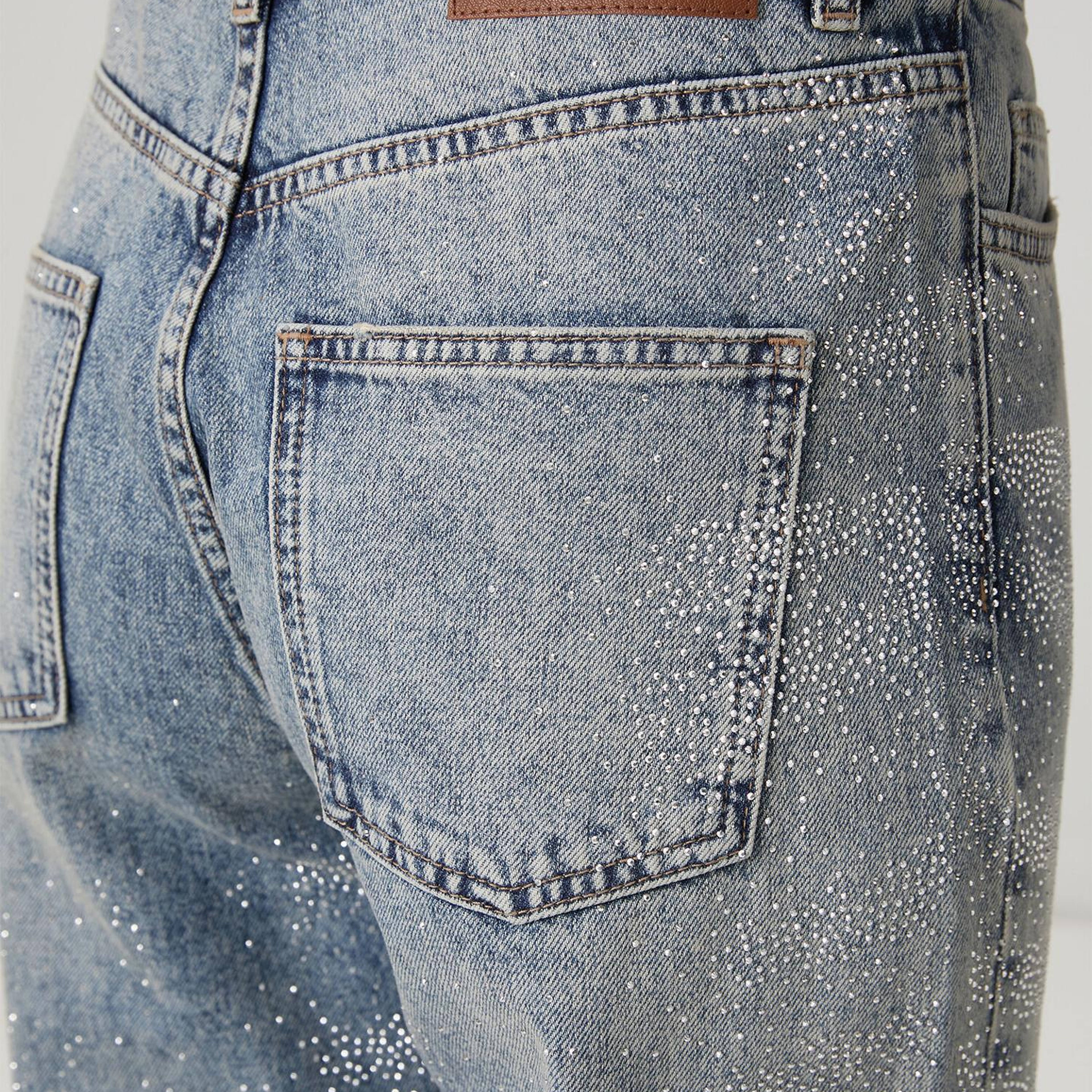 Beymen Club Kadın Mavi Hotfix Flare Jean Pantolon