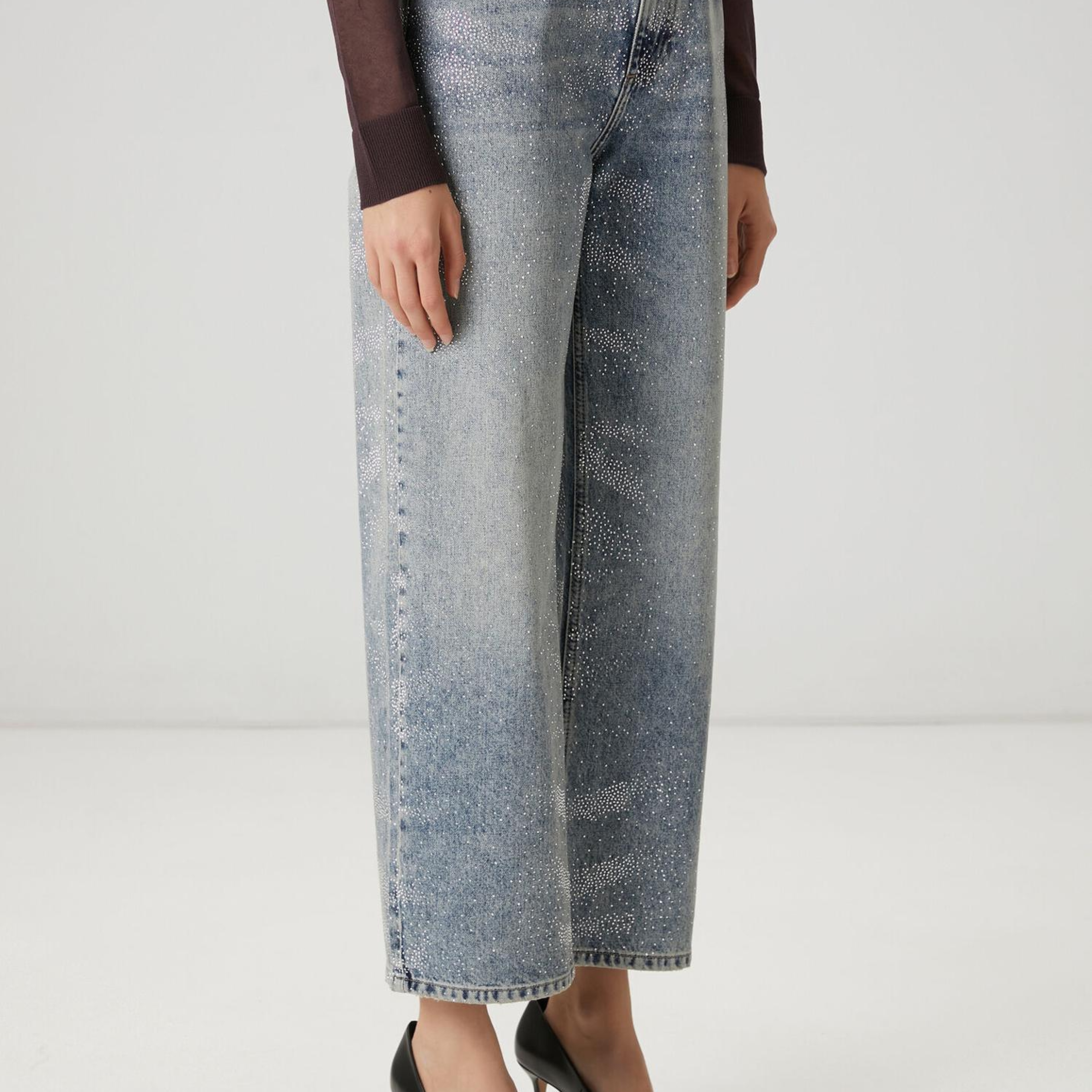 Beymen Club Kadın Mavi Hotfix Flare Jean Pantolon