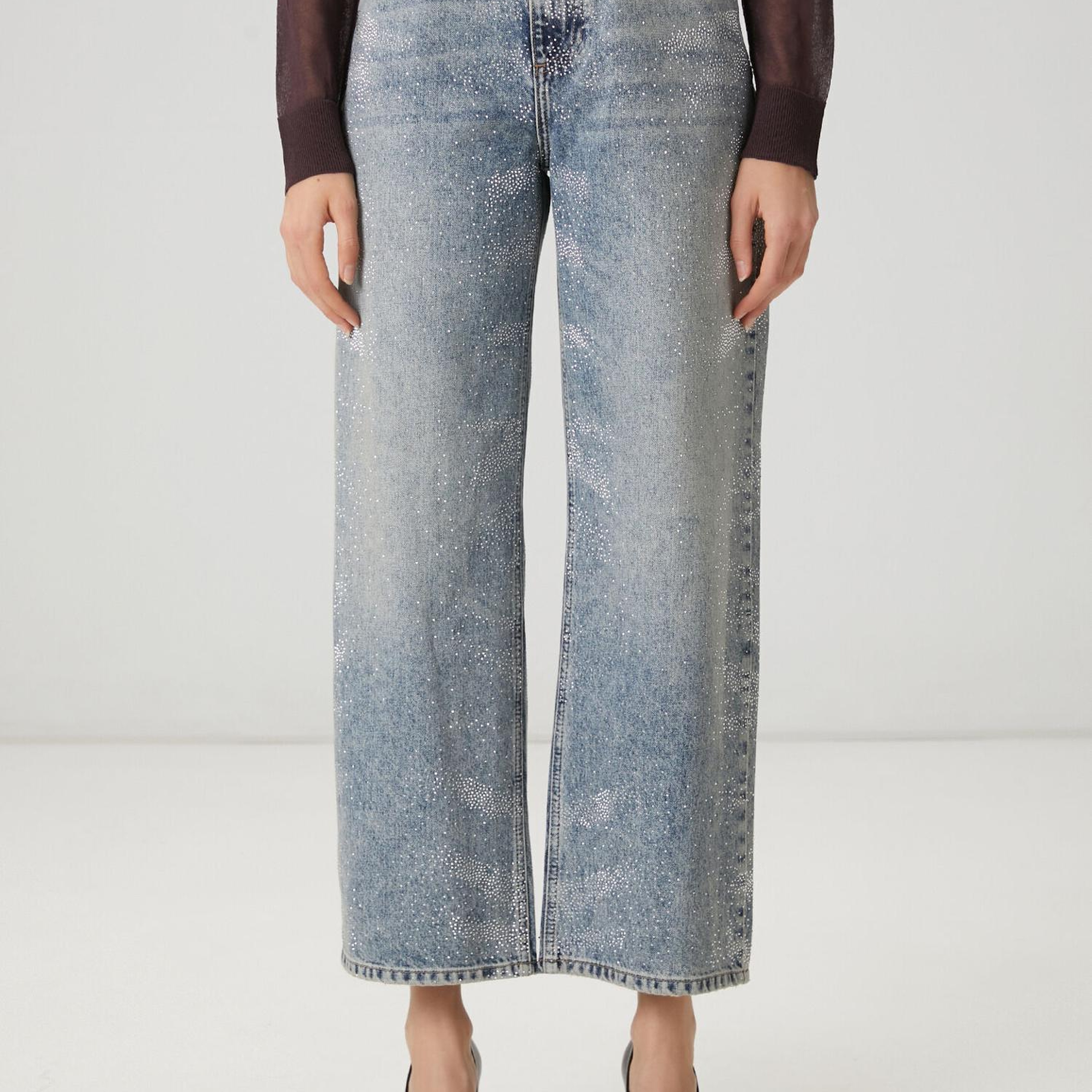 Beymen Club Kadın Mavi Hotfix Flare Jean Pantolon