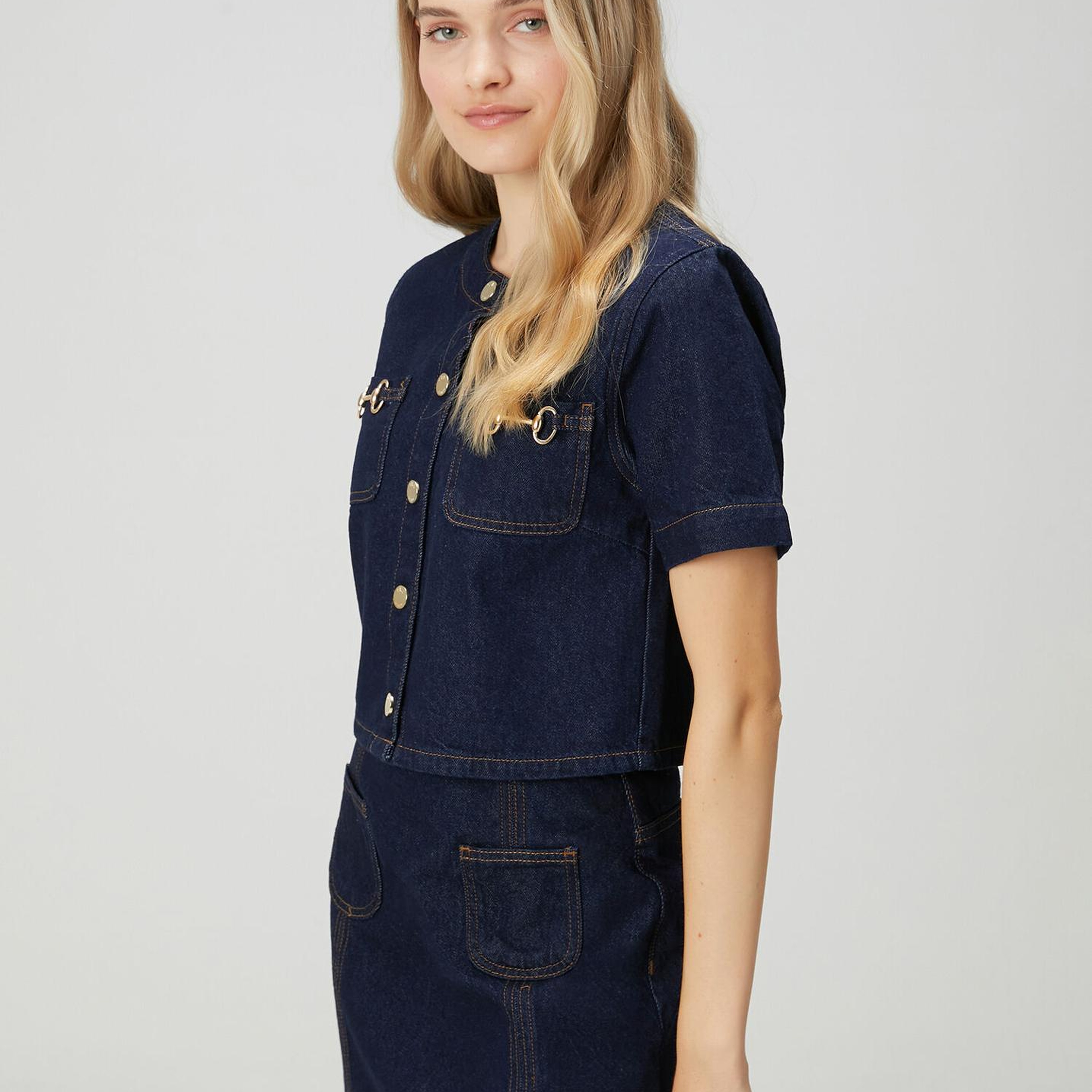 Beymen Club Kadın Indigo Mini Denim Ceket