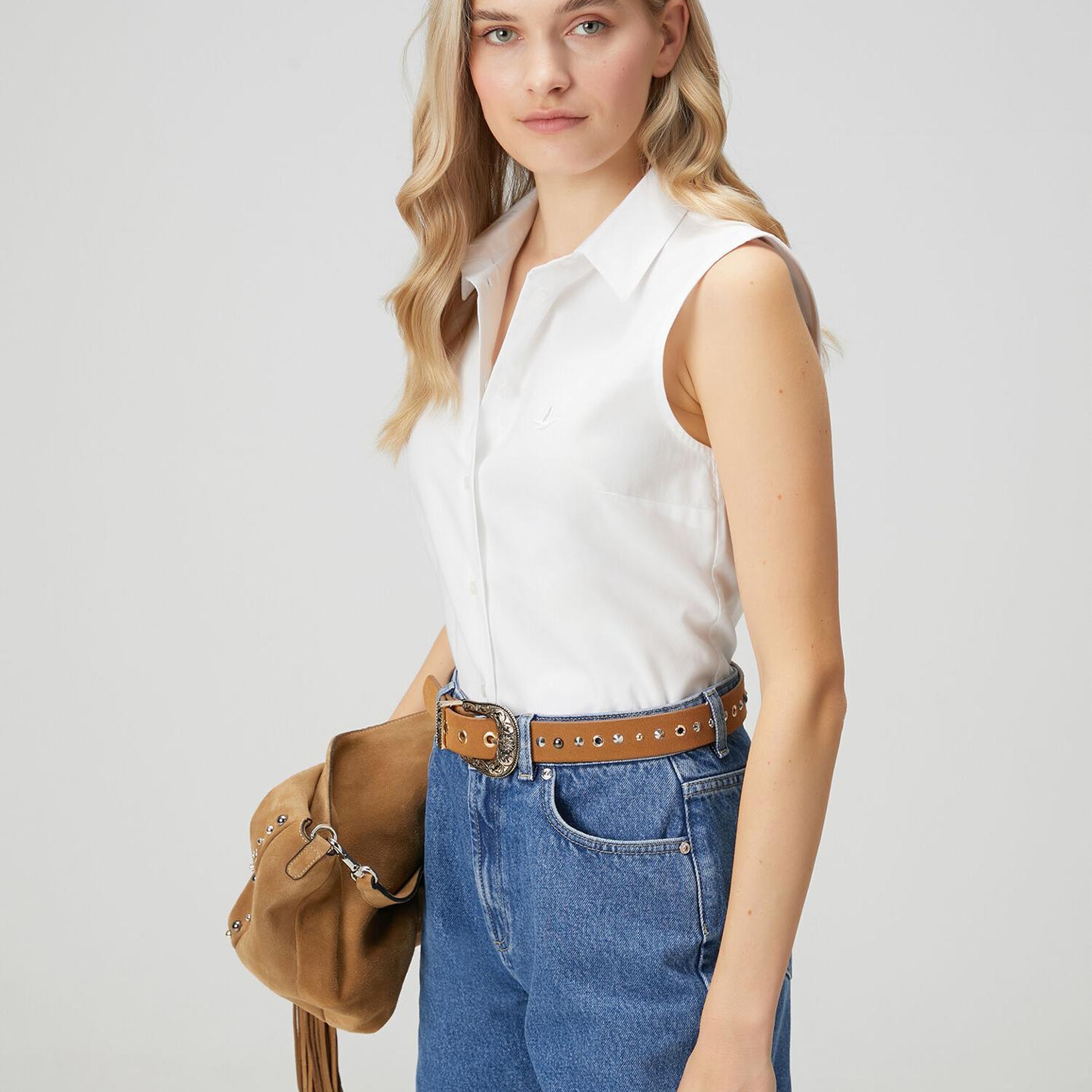 Beymen Club Kadın Kırık Beyaz Kolsuz Oxford Gömlek