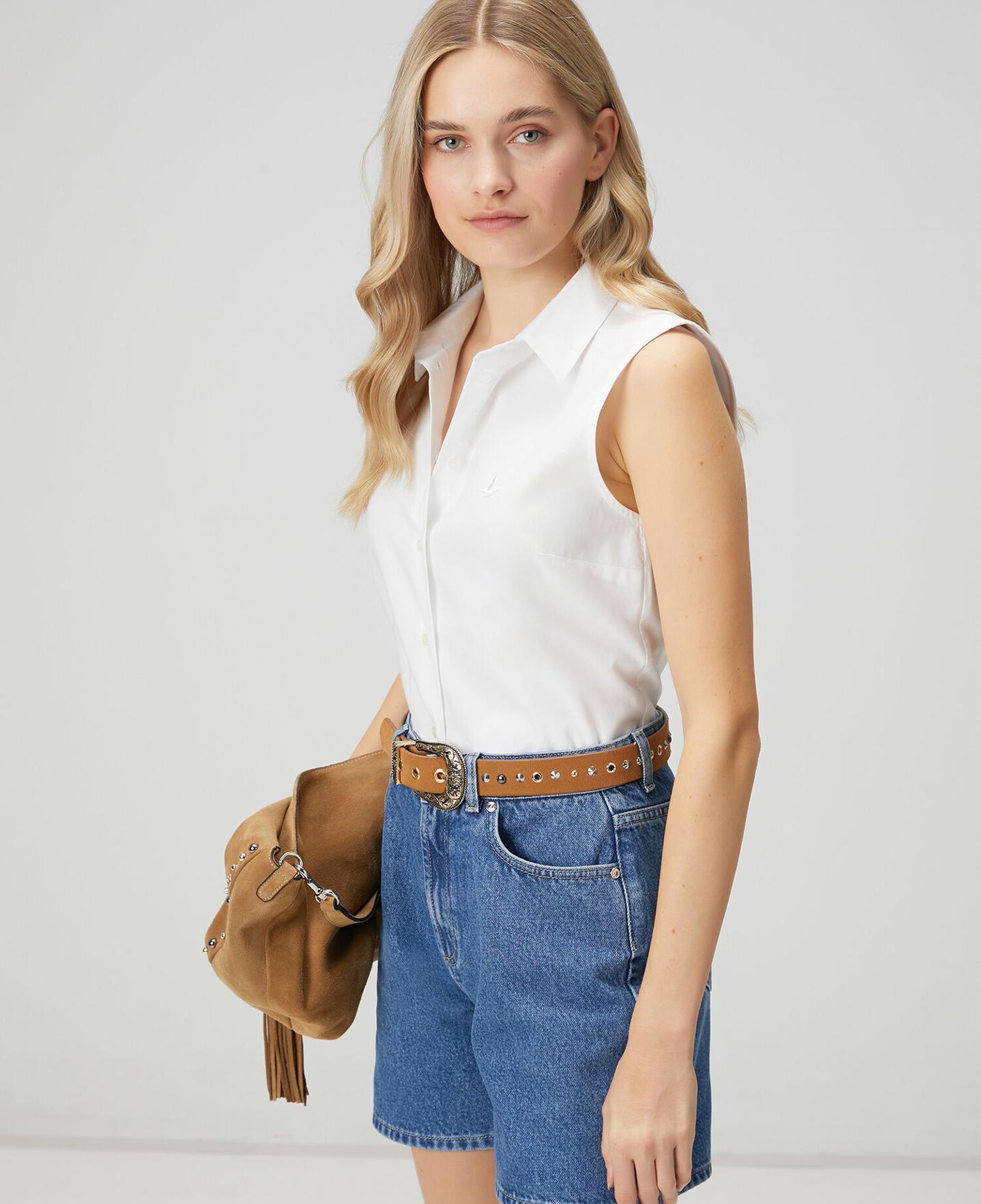 Beymen Club Kadın Kırık Beyaz Kolsuz Oxford Gömlek