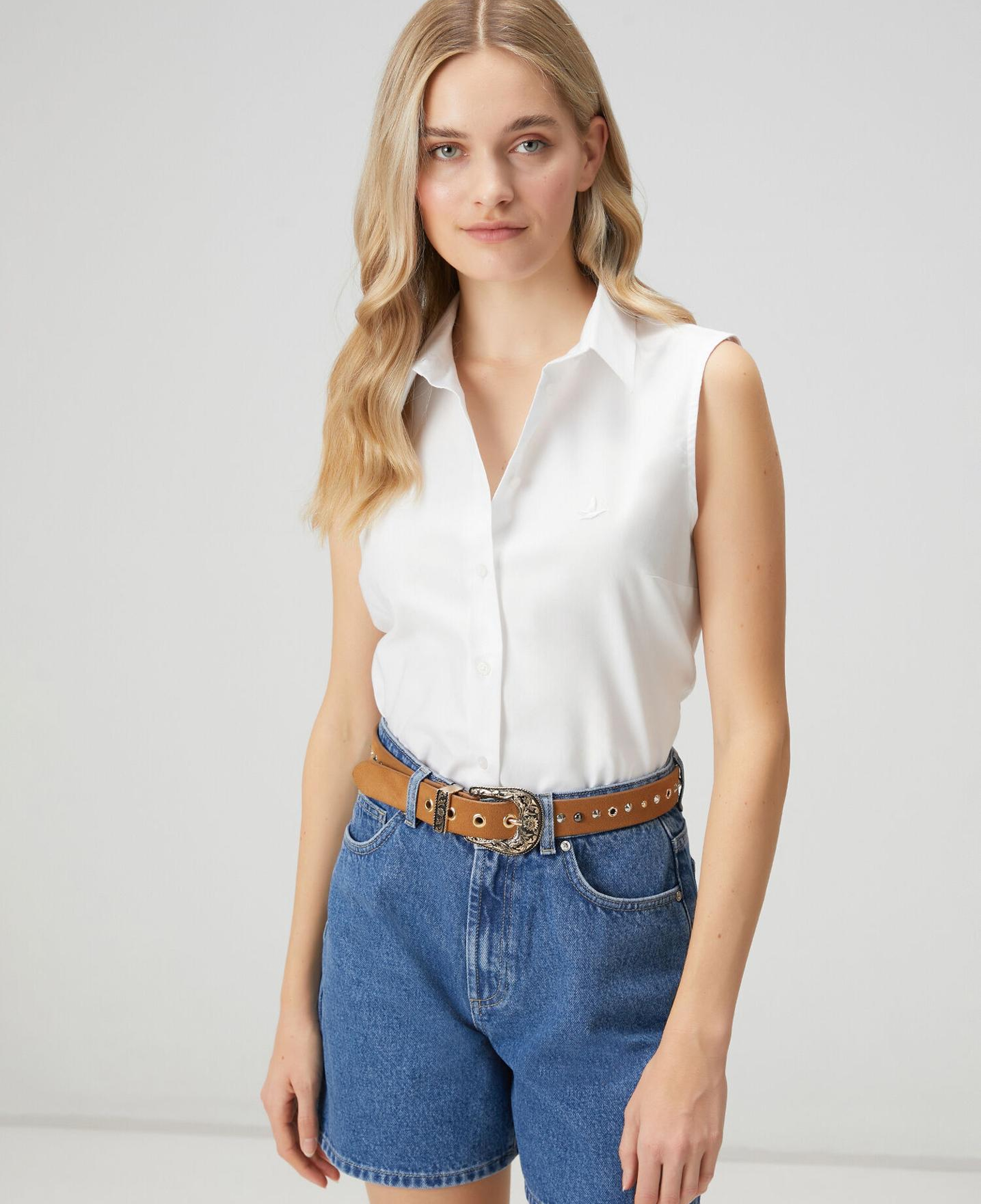 Beymen Club Kadın Kırık Beyaz Kolsuz Oxford Gömlek