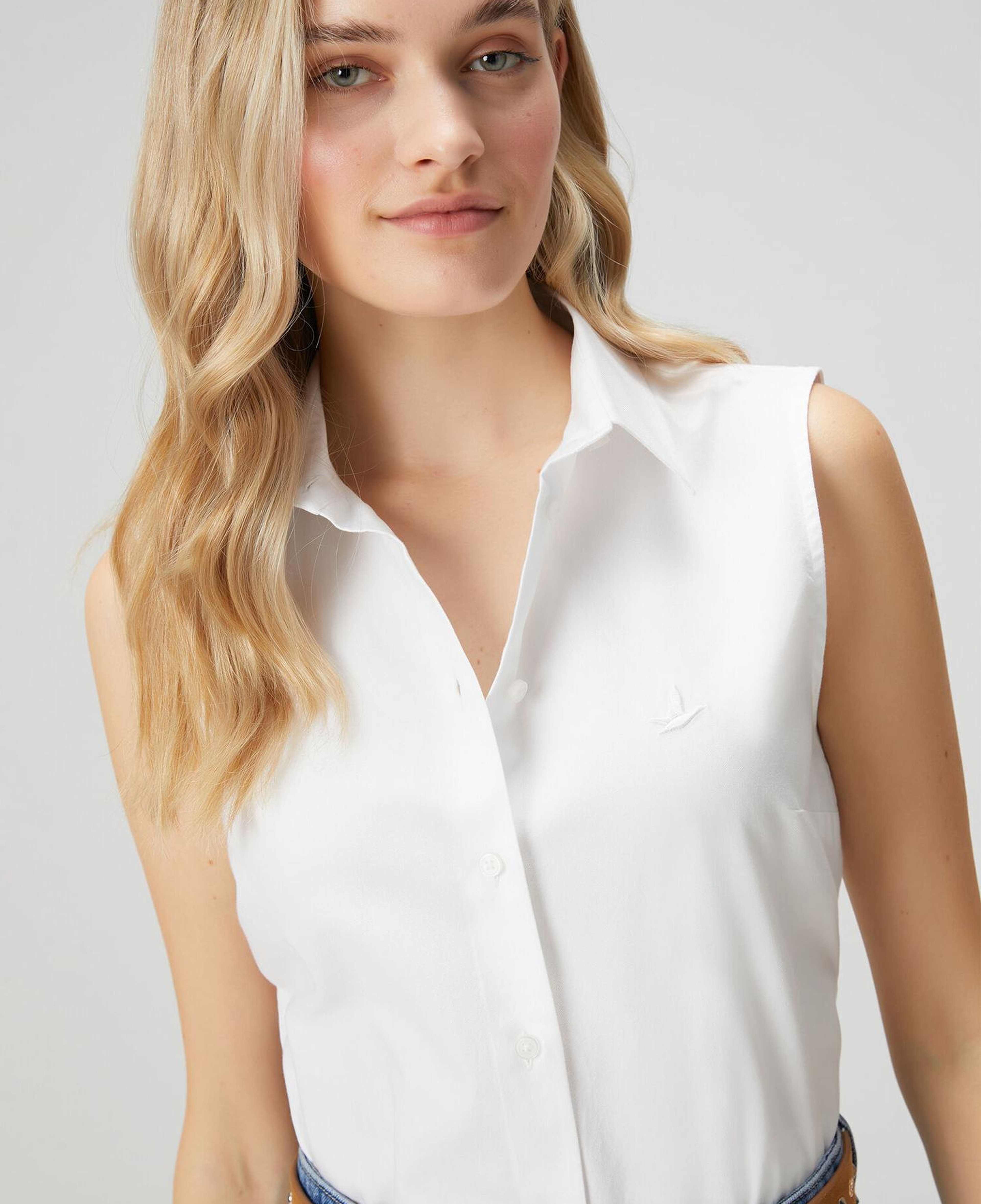 Beymen Club Kadın Kırık Beyaz Kolsuz Oxford Gömlek