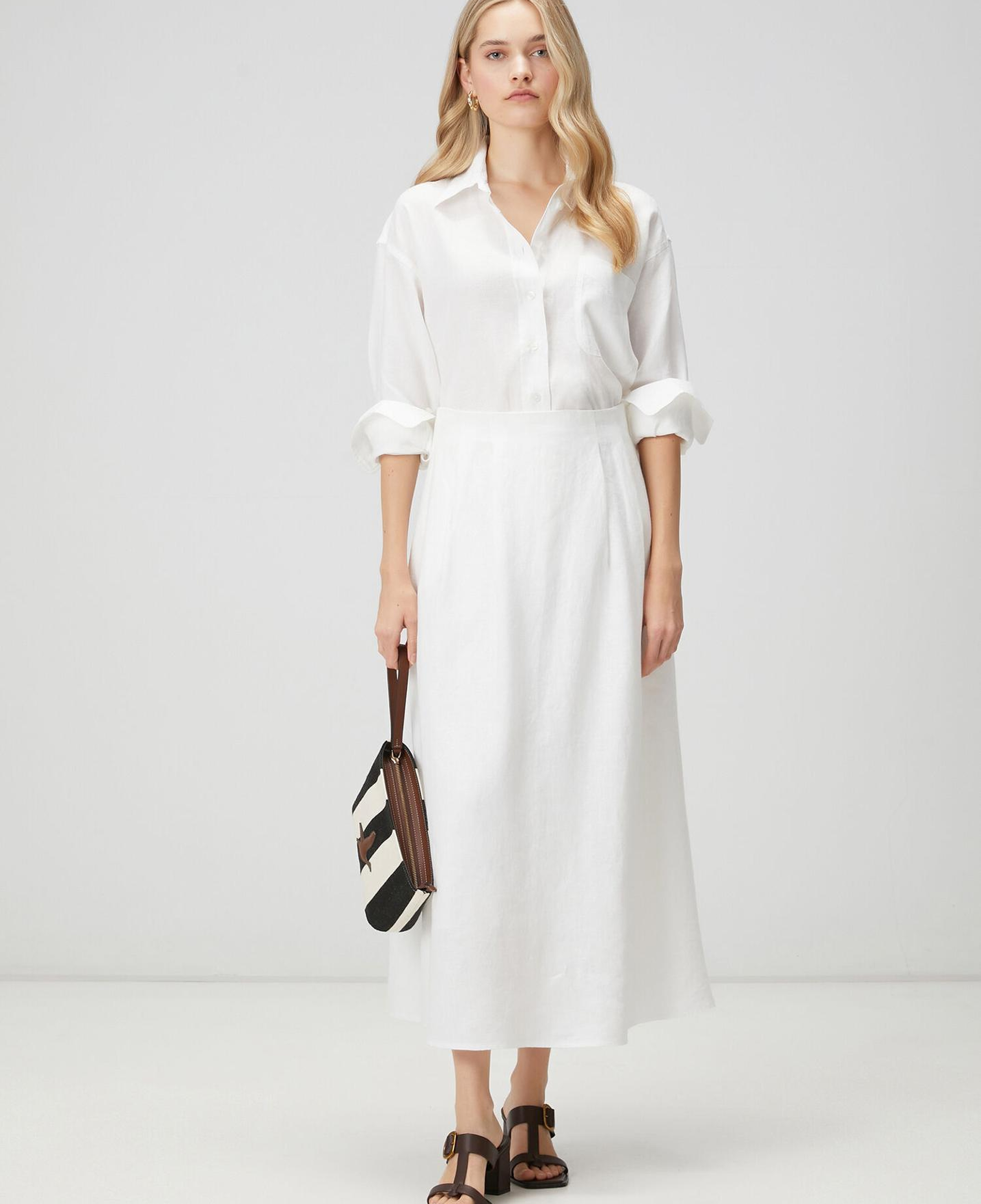 Beymen Club Kadın Kırık Beyaz Uzun Keten Etek