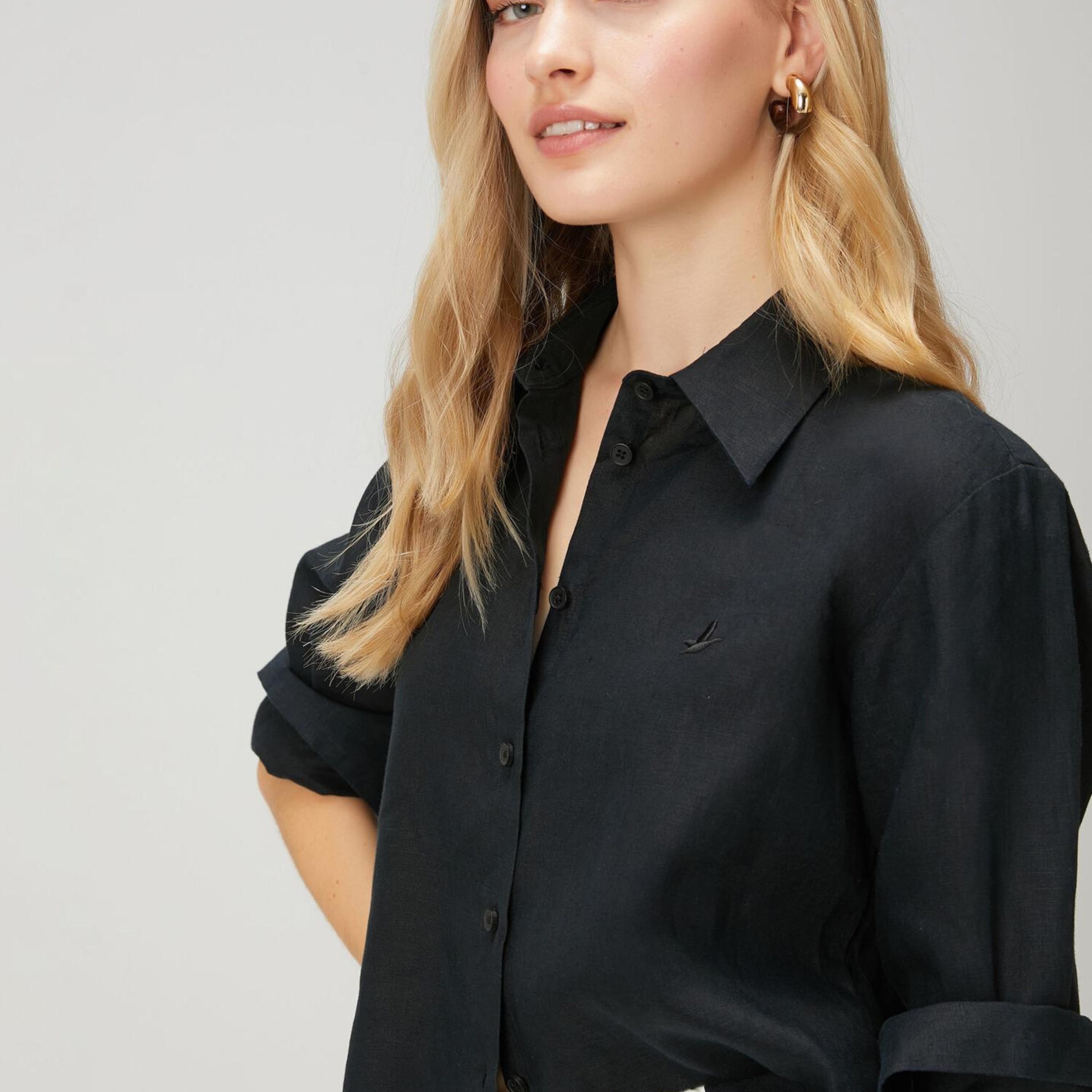 Beymen Club Kadın Siyah Keten Gömlek