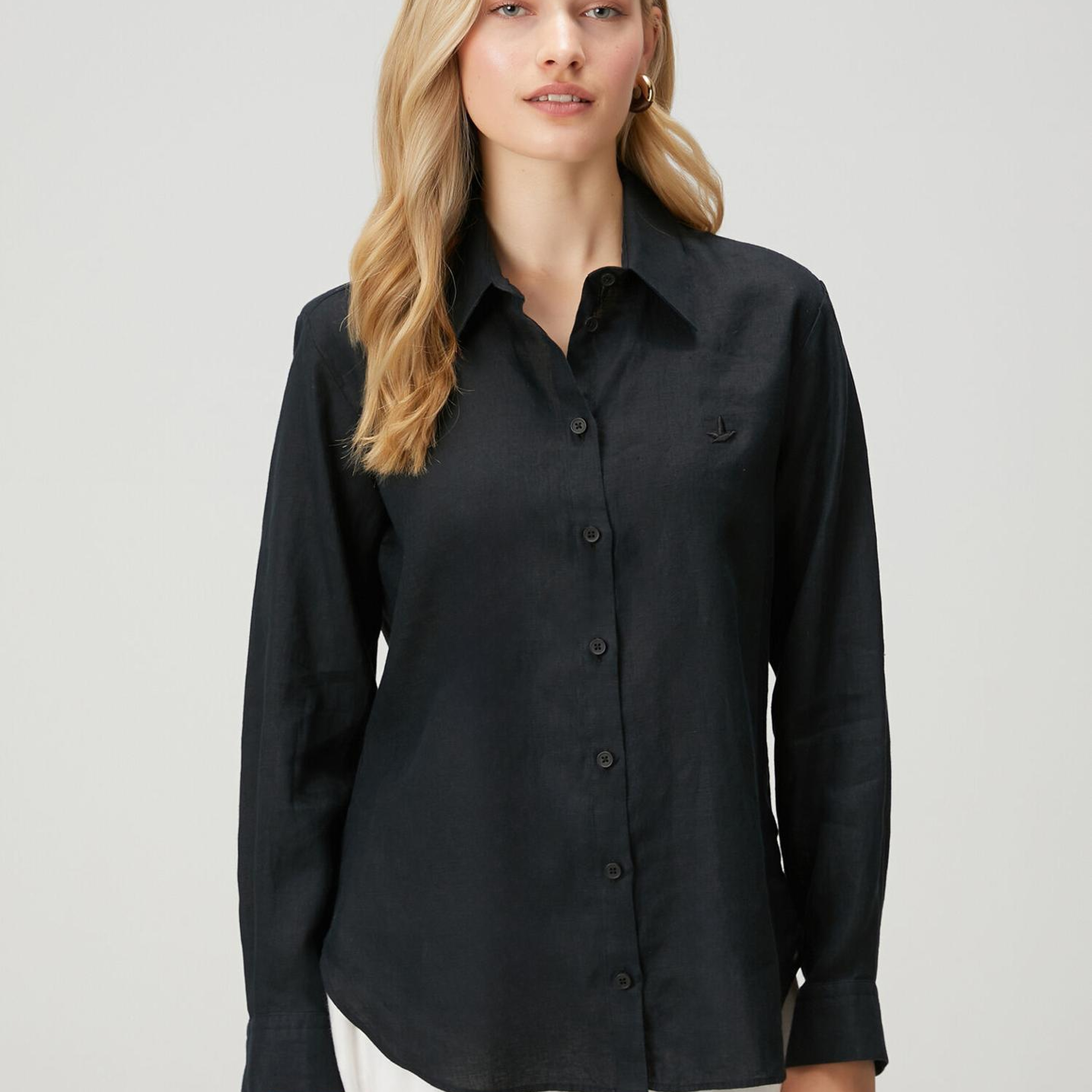 Beymen Club Kadın Siyah Keten Gömlek