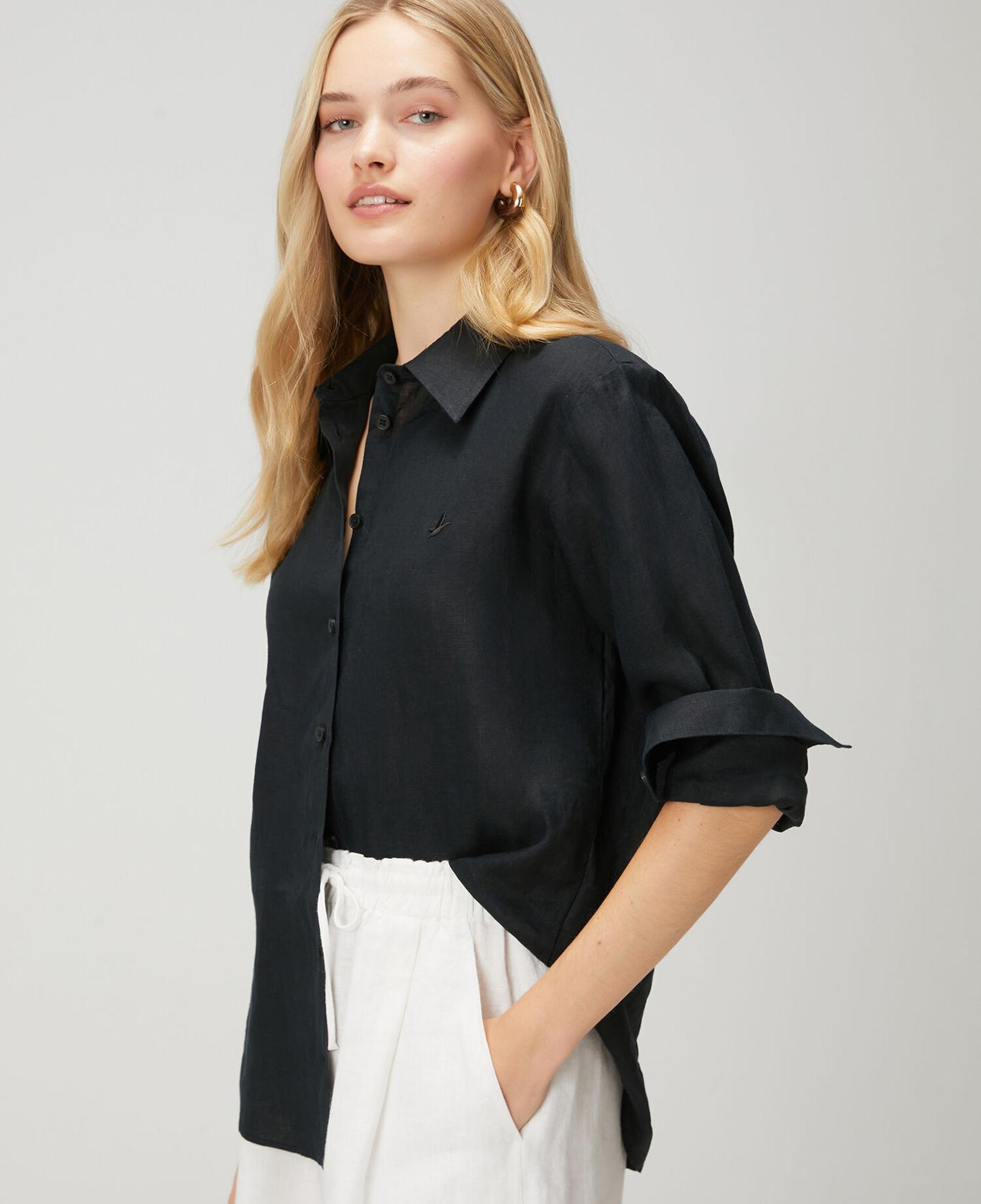 Beymen Club Kadın Siyah Keten Gömlek