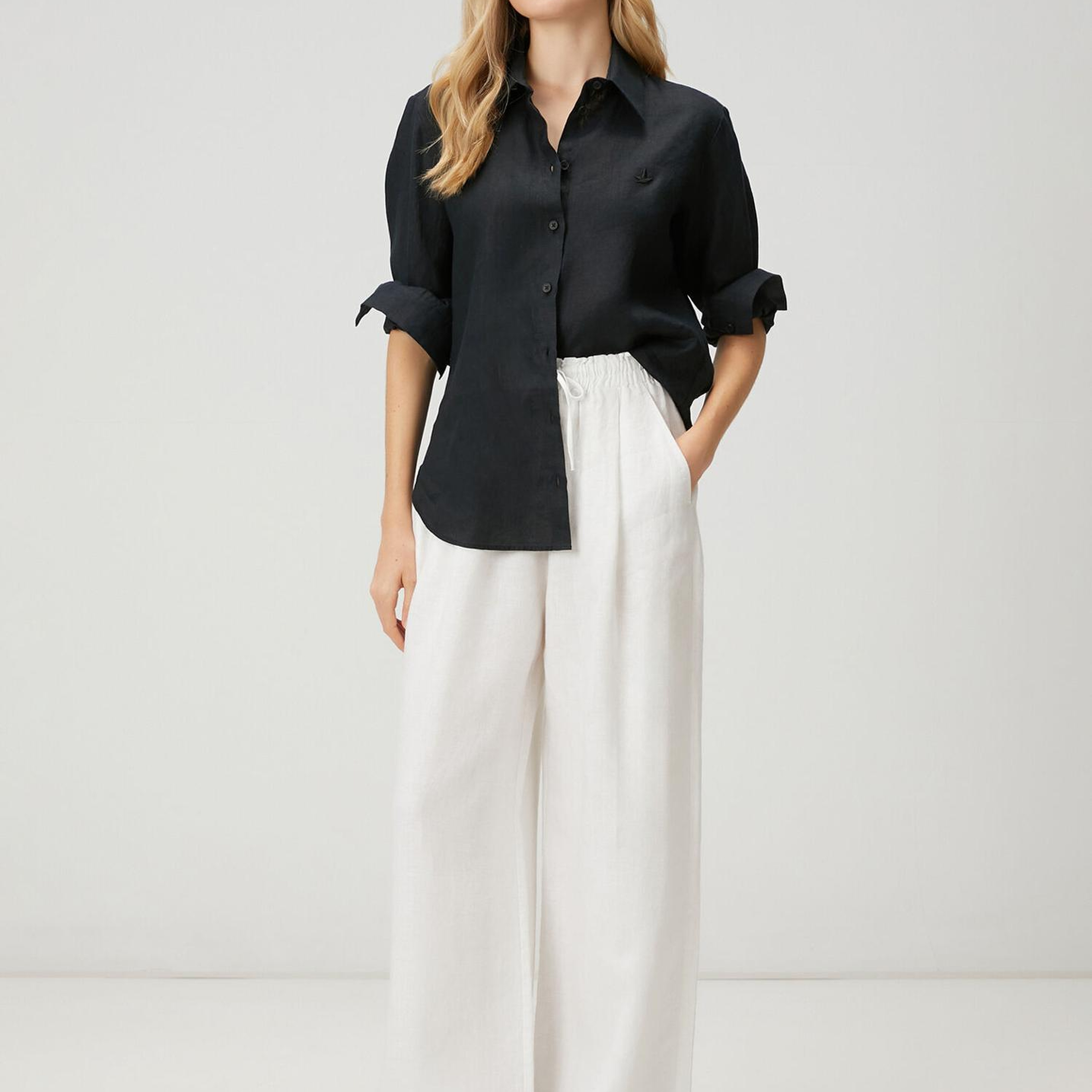 Beymen Club Kadın Siyah Keten Gömlek