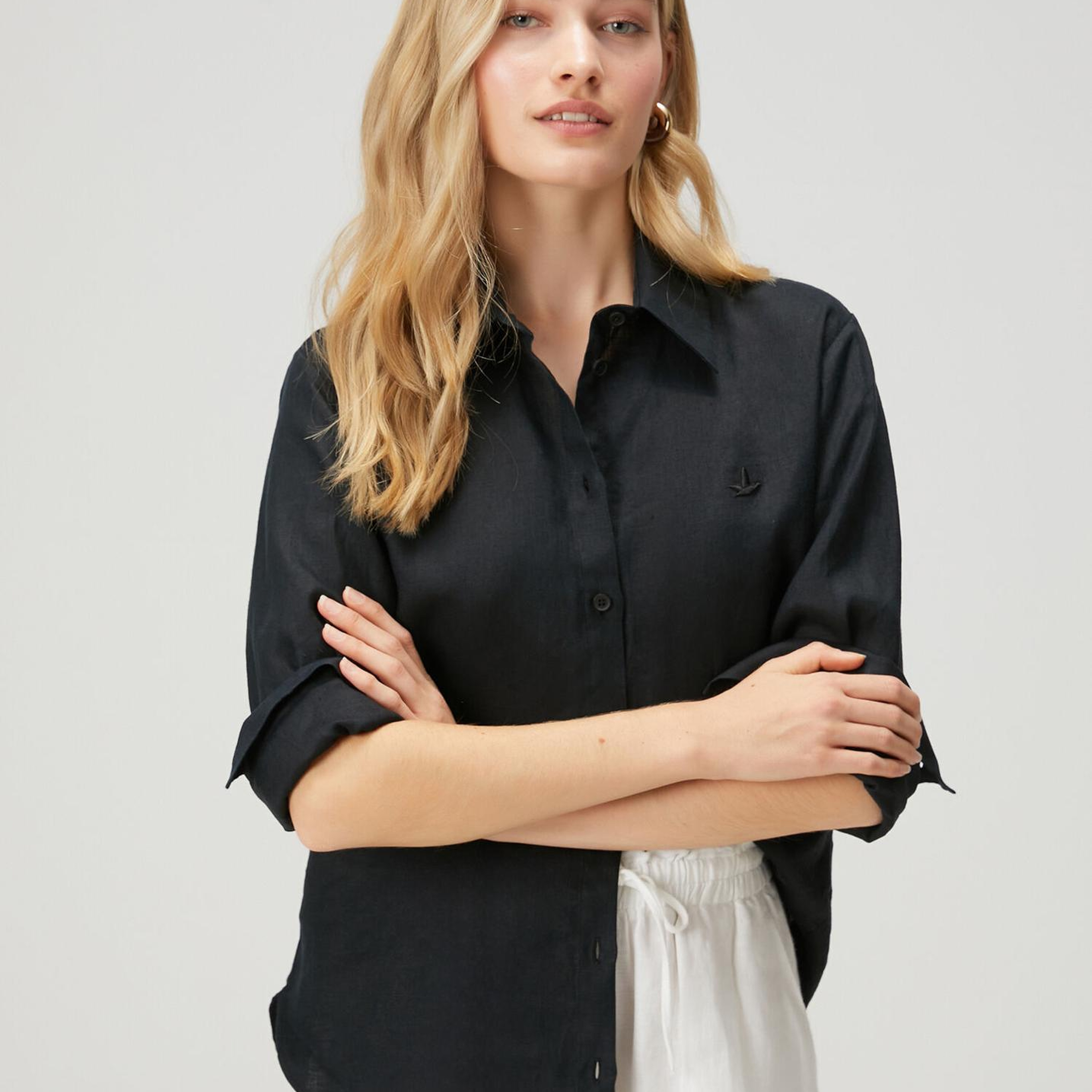 Beymen Club Kadın Siyah Keten Gömlek