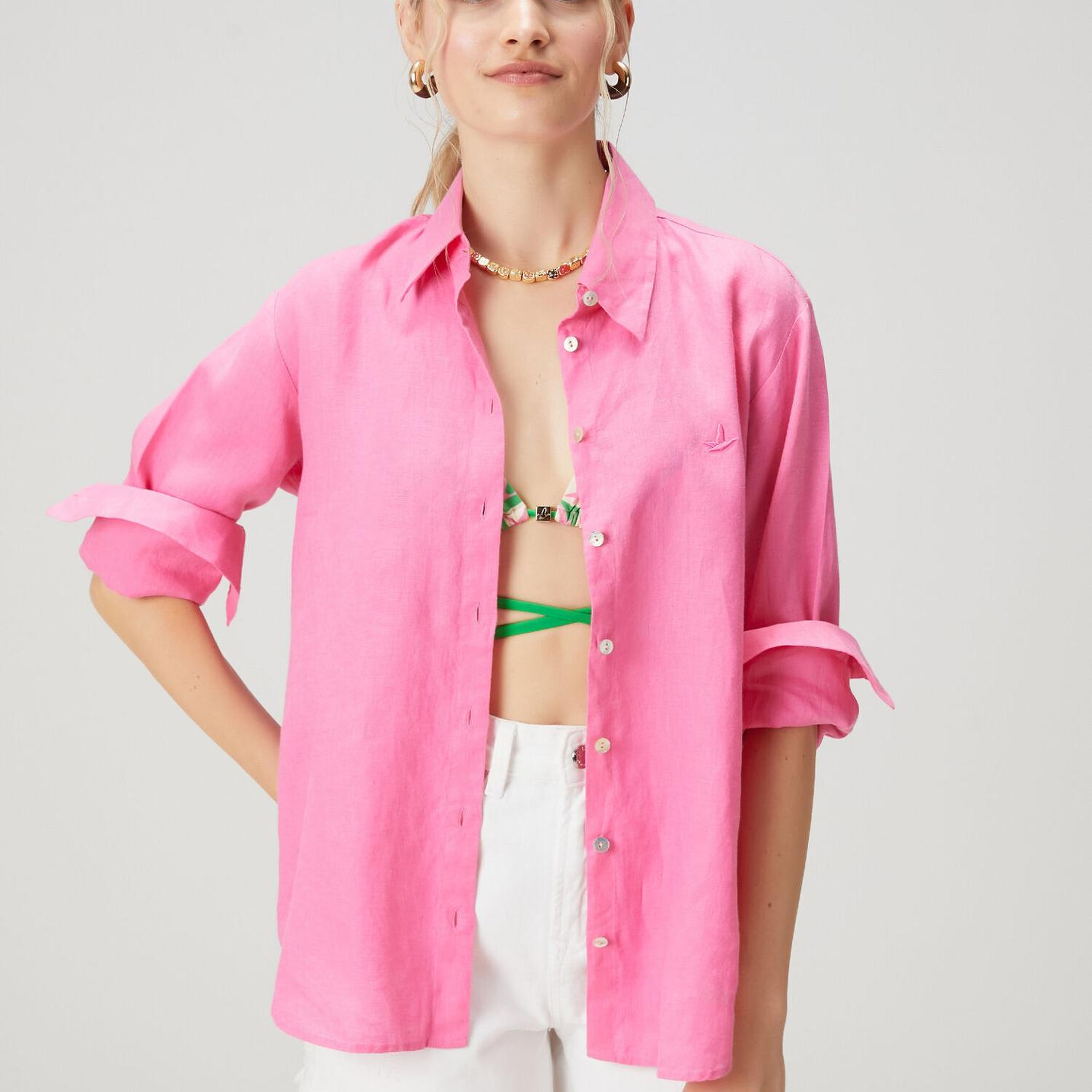 Beymen Club Kadın Pembe Keten Gömlek