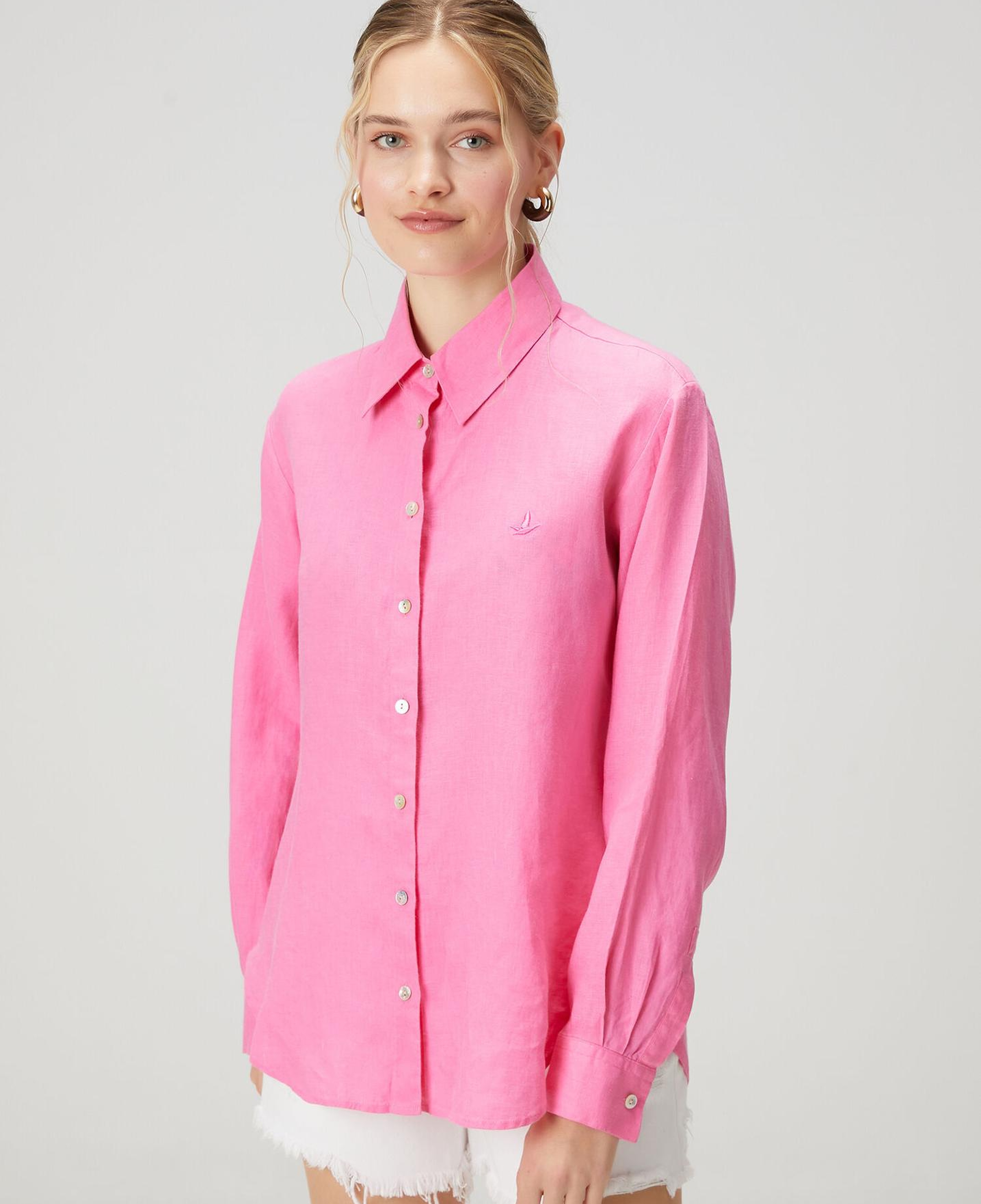 Beymen Club Kadın Pembe Keten Gömlek